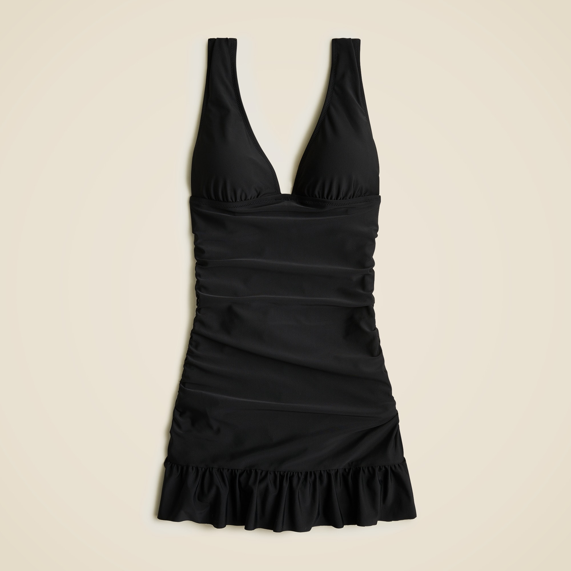 Ruched V-neck swim dress