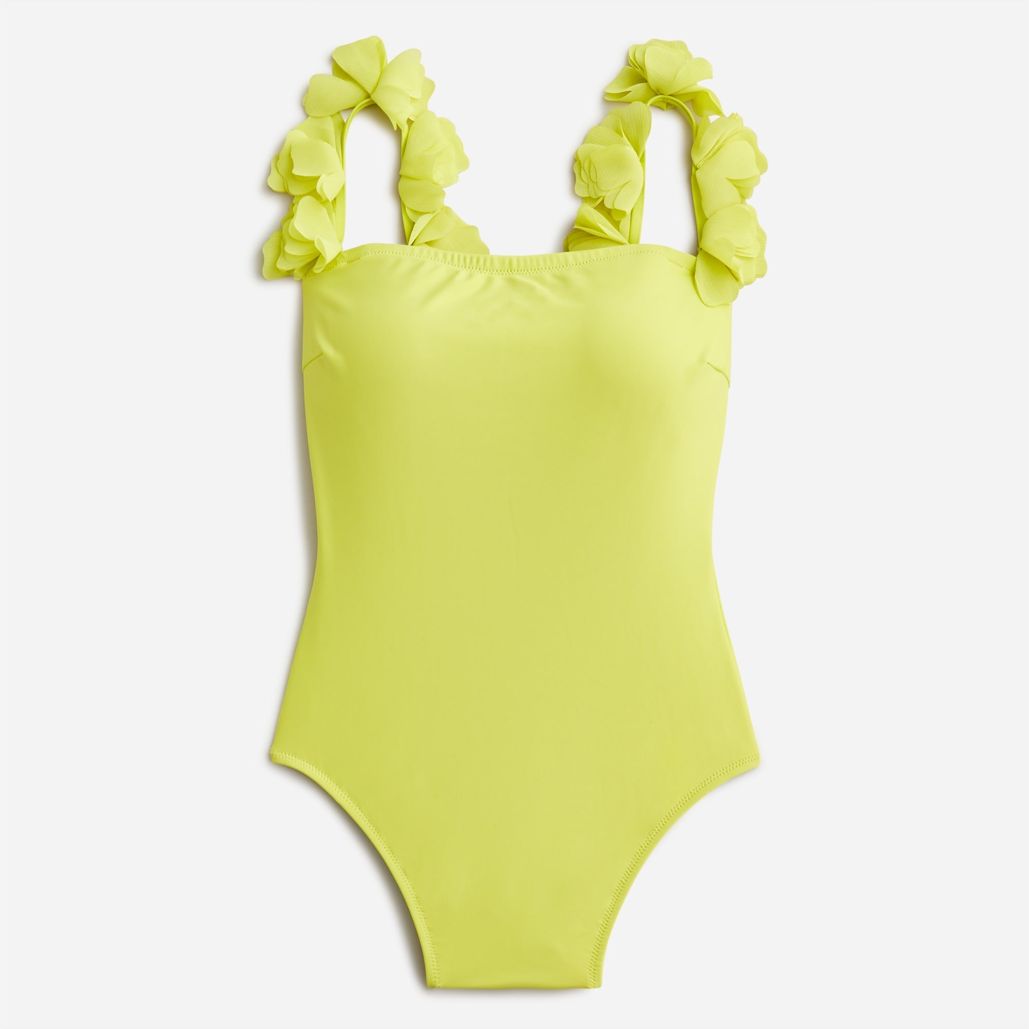 Flower-strap one-piece swimsuit