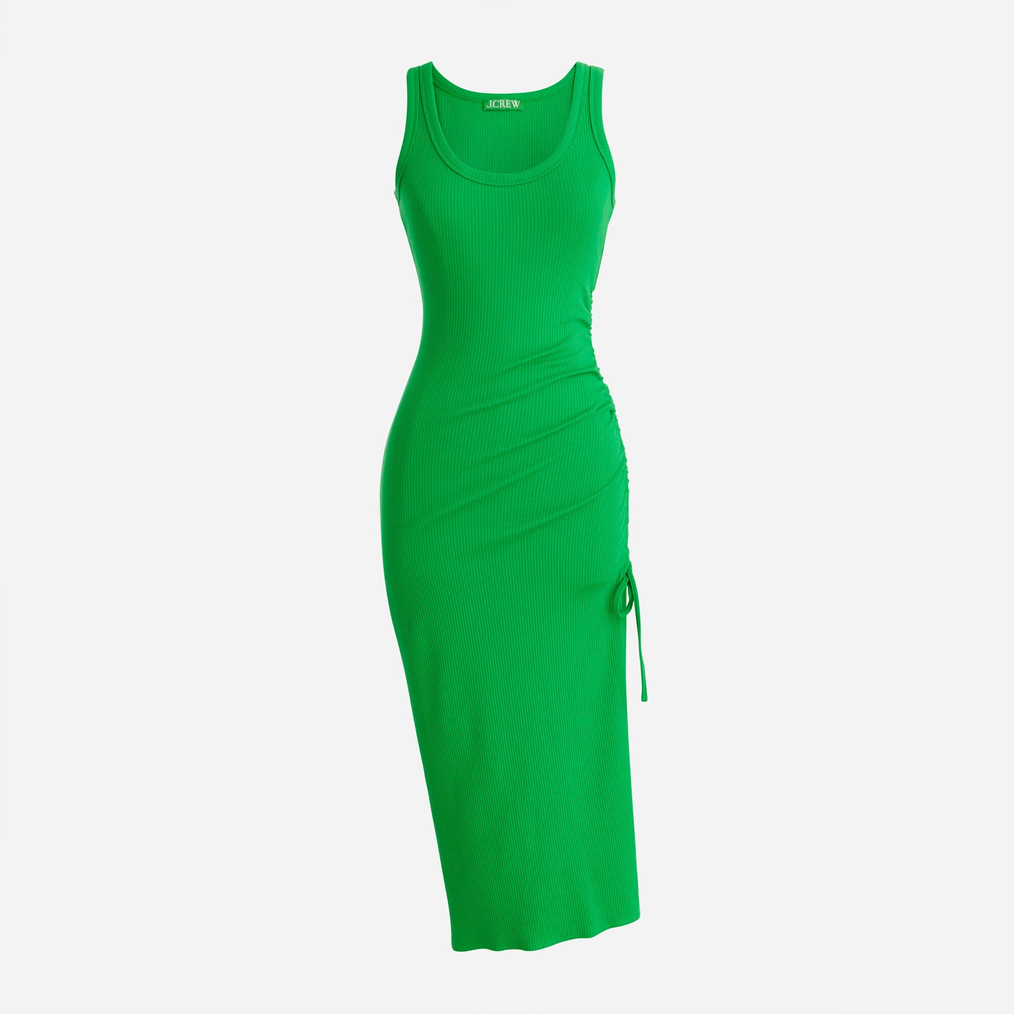 jcrew side ruched midi dress Ruched Midi Dress In Vintage Rib For Women