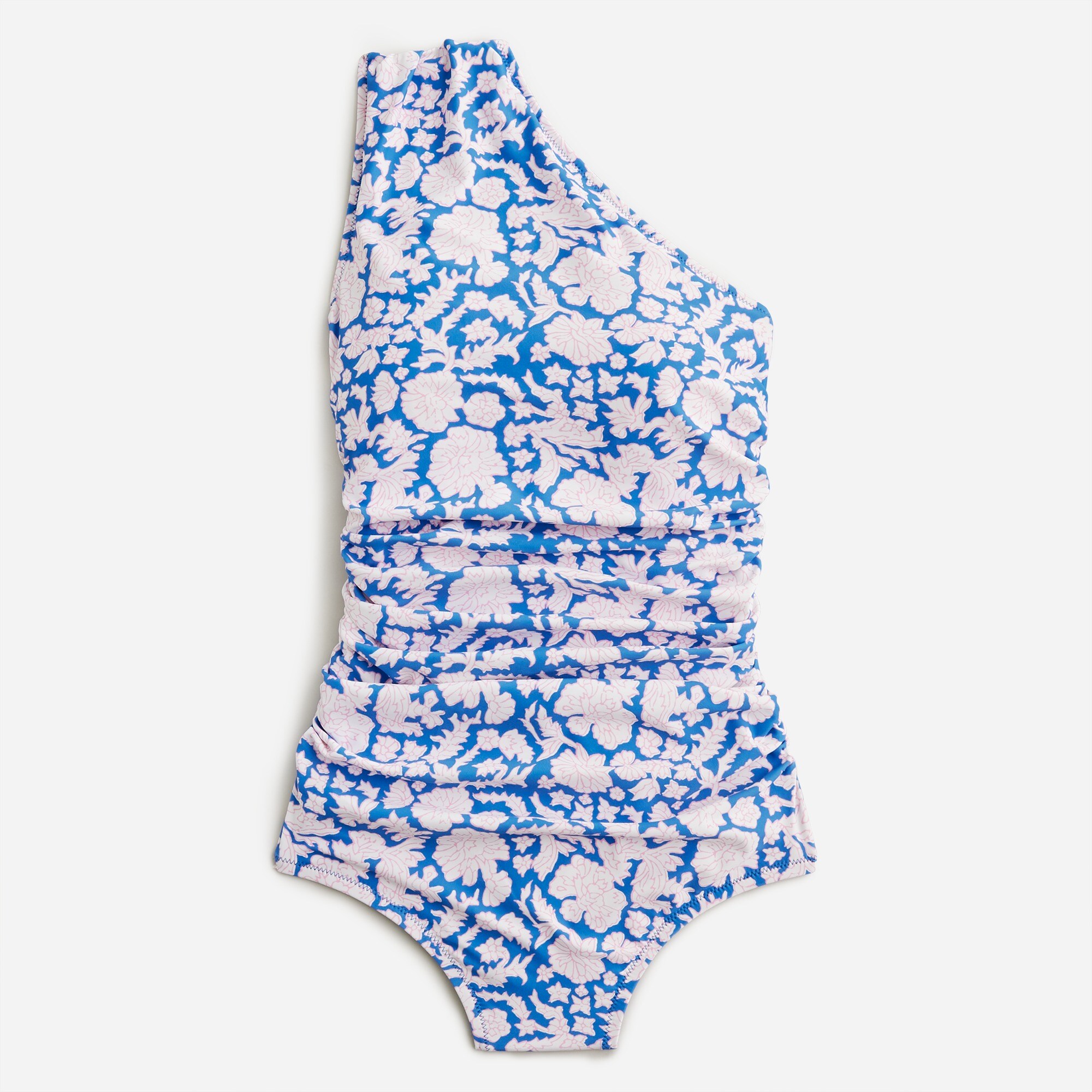  SZ Blockprints&trade; X J.Crew ruched one-shoulder one-piece swimsuit in Nila print
