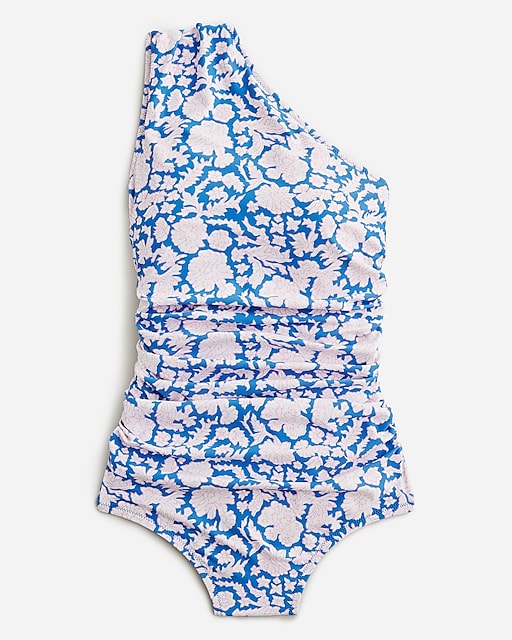  SZ Blockprints&trade; X J.Crew ruched one-shoulder one-piece swimsuit in Nila print
