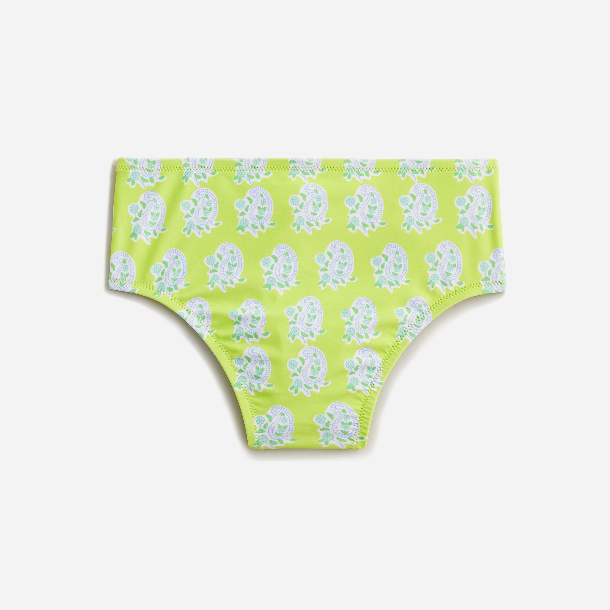 SZ Blockprints™ X J.Crew high-rise full-coverage bikini bottom in green paisley