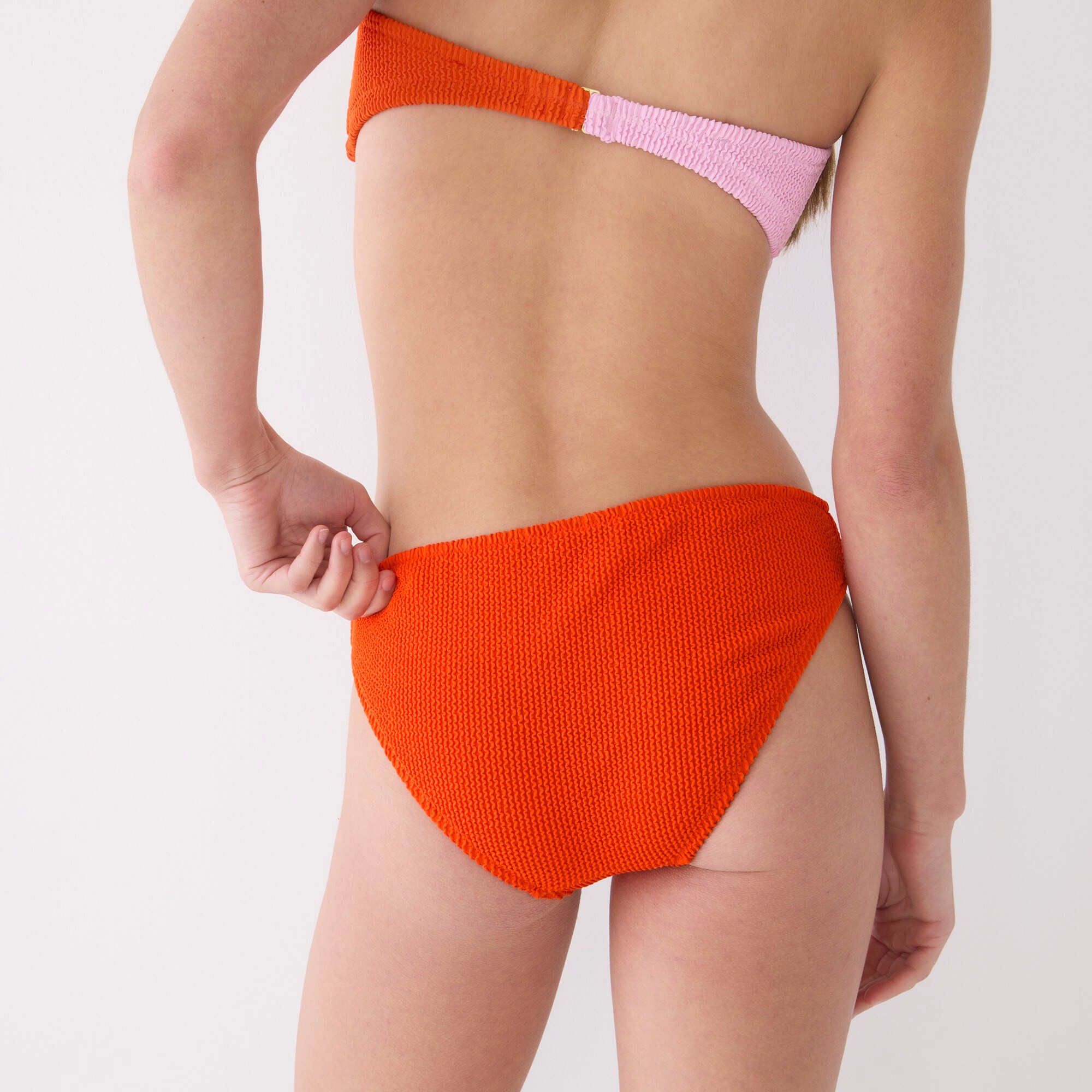 Textured hipster full-coverage bikini bottom