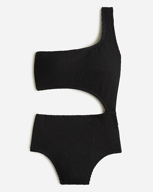  Textured one-piece swimsuit with cutouts