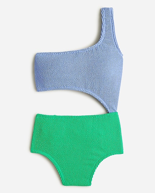  Textured one-piece swimsuit with cutouts