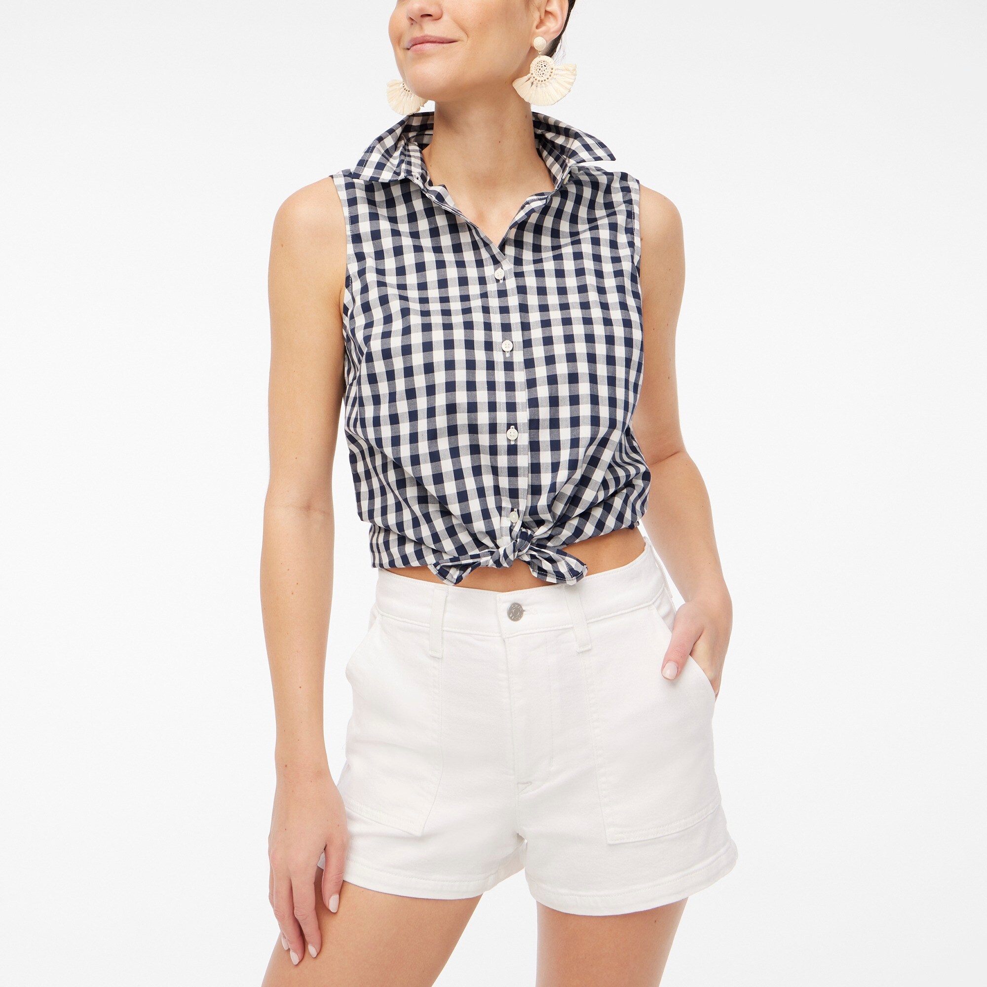 womens Utility white denim short