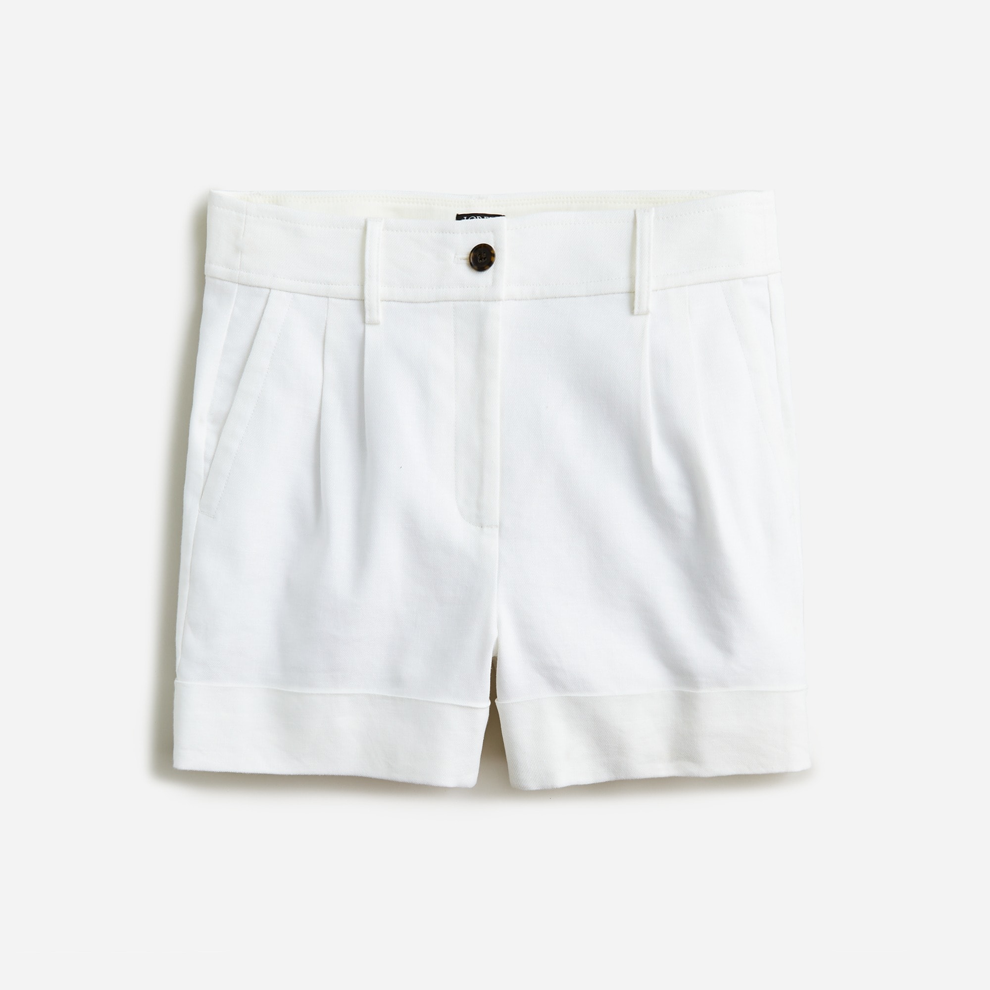 J.Crew: Cuffed High-rise Suit Short In Stretch Linen Blend For Women