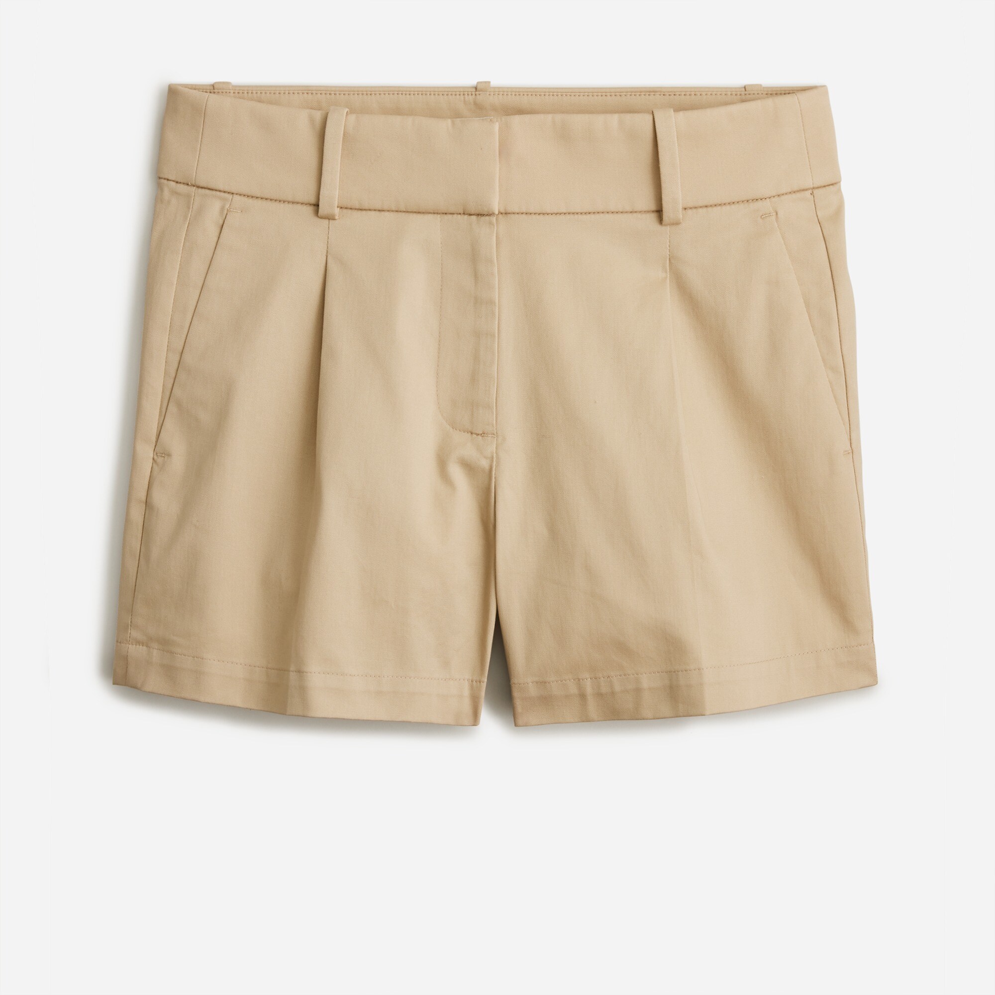  High-rise pleated short in lightweight chino