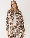 Collection cropped lady trench coat in leopard print