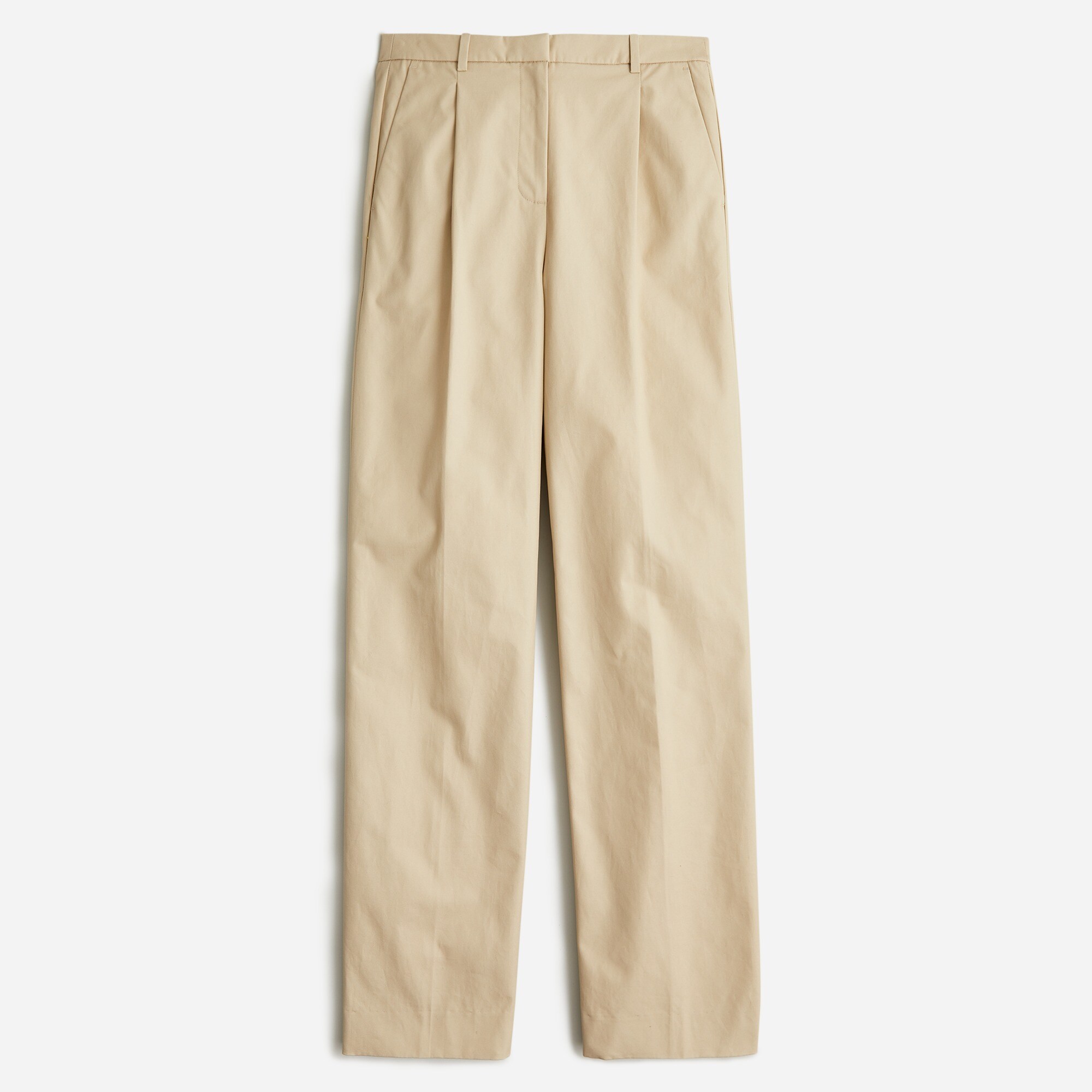 Collection pleated wide-leg pant in trench canvas