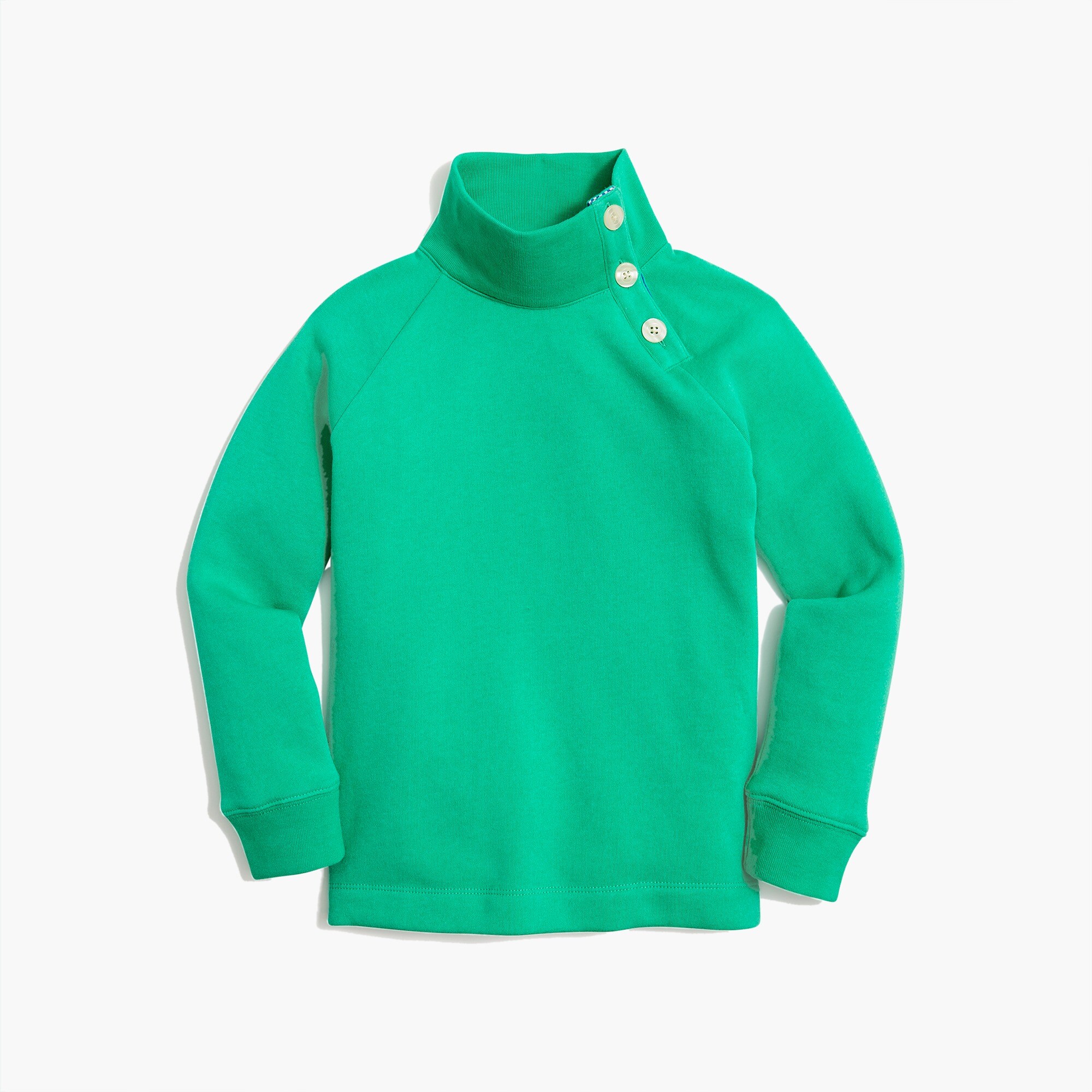 Girls' button-neck tunic sweatshirt