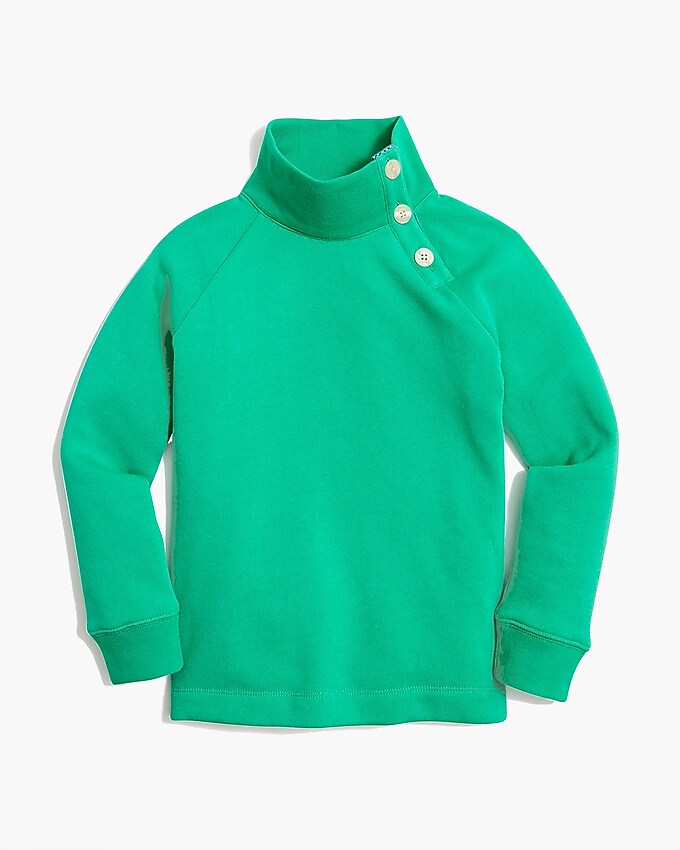 factory: girls&apos; button-neck tunic sweatshirt for girls, right side, view zoomed