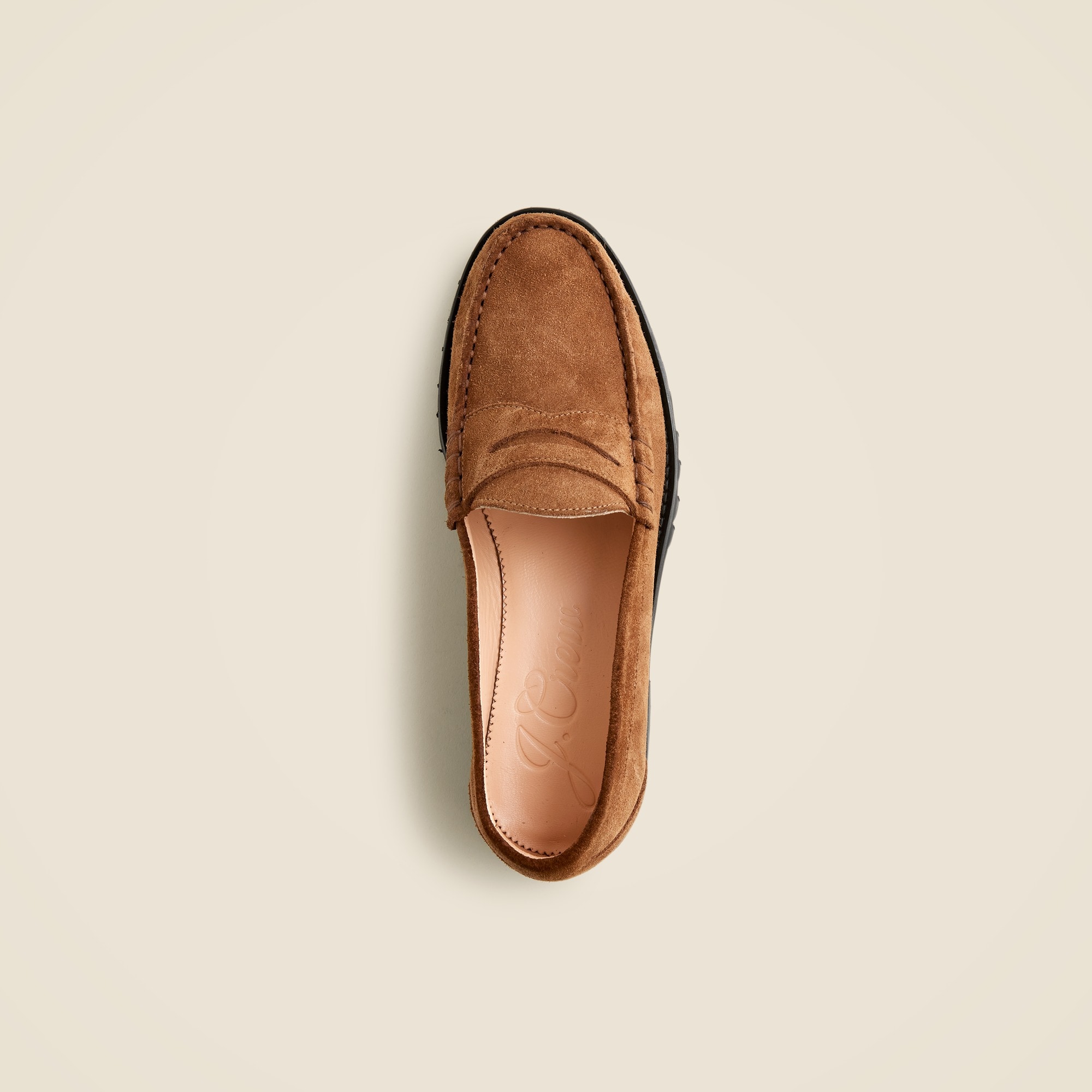 Winona lug-sole penny loafers in suede