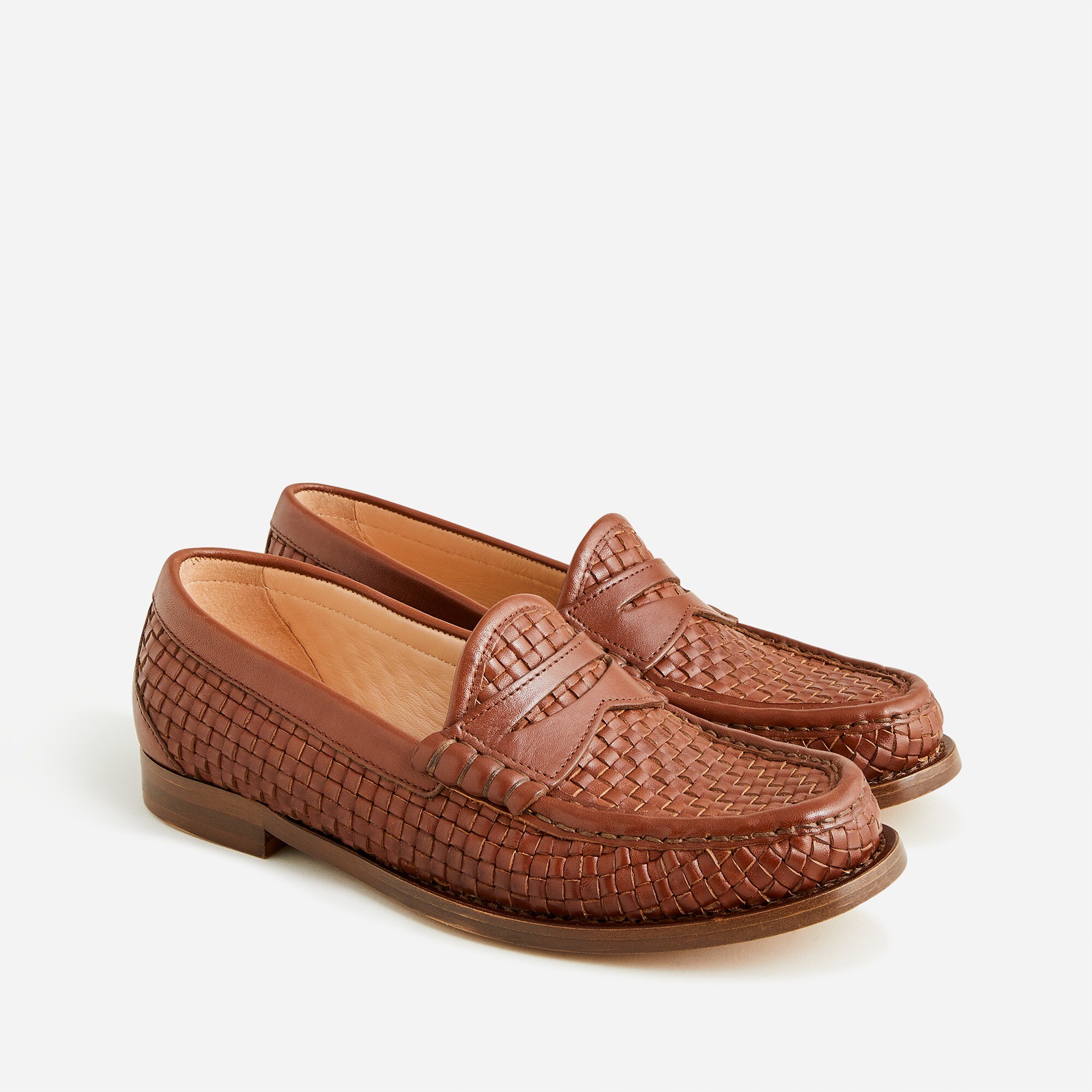 womens Winona penny loafers in woven Italian leather