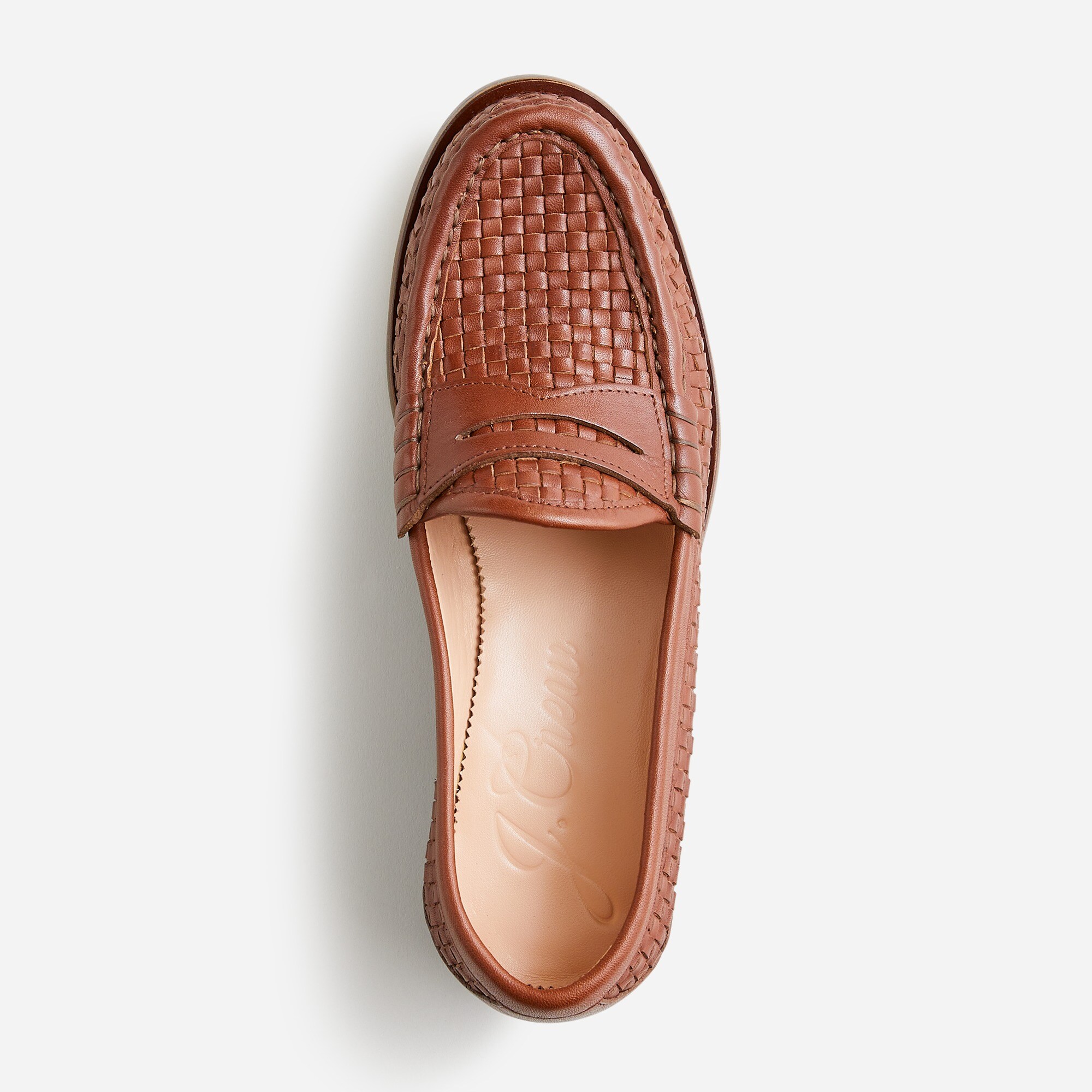 Winona penny loafers in woven Italian leather