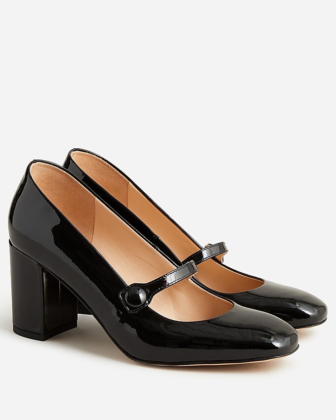 j.crew: maisie mary jane heels in italian patent leather for women, right side, view zoomed