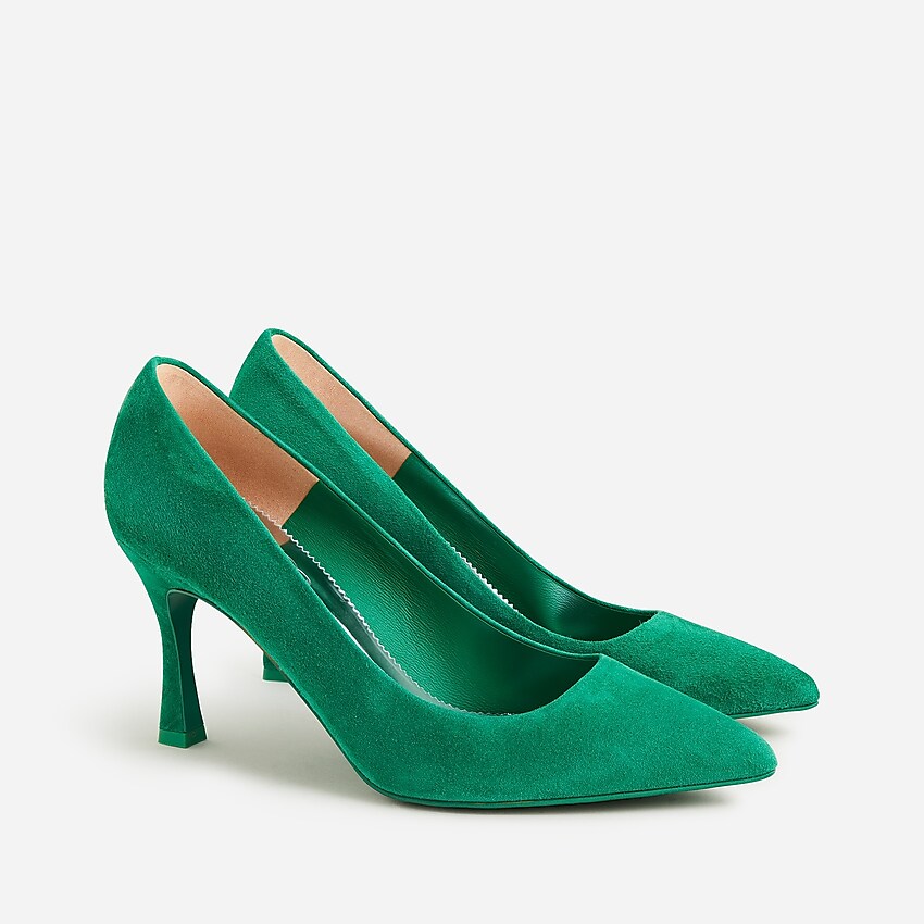 j.crew: elsie made-in-italy suede pumps for women, right side, view zoomed