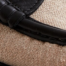 Winona penny loafers in Italian linen KHAKI BLACK j.crew: winona penny loafers in italian linen for women
