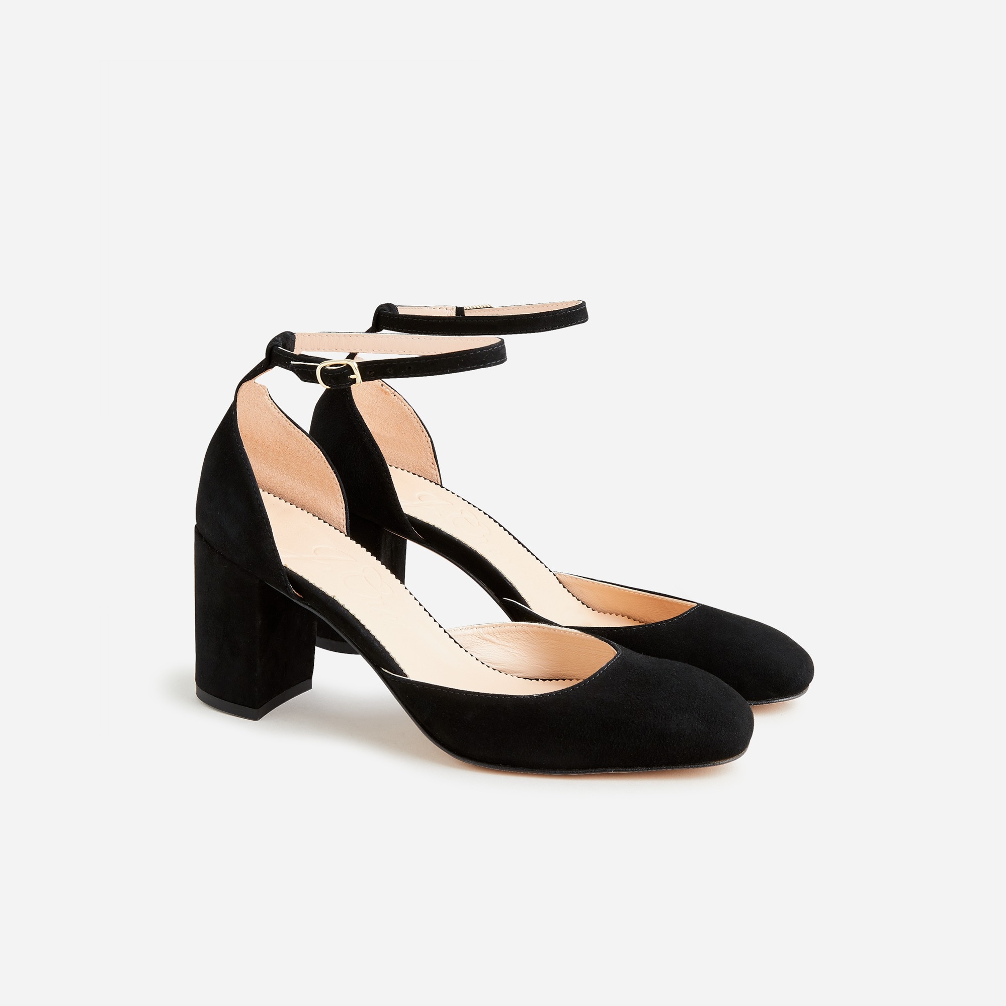 Maisie ankle-strap heels in Italian suede