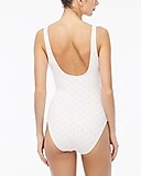 Eyelet cutout one-piece swimsuit with bow