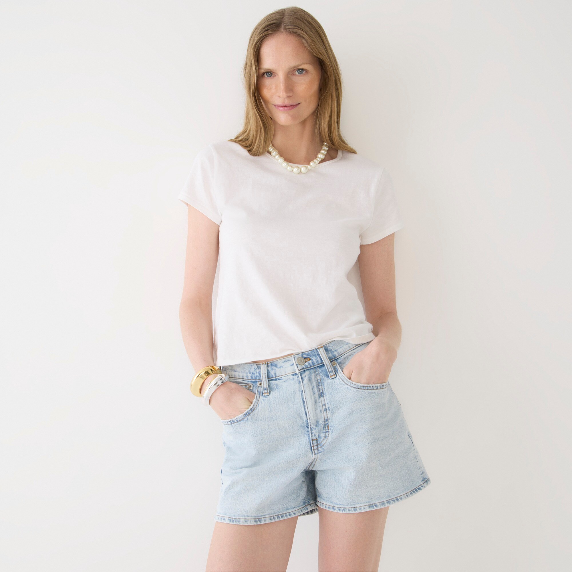 J.Crew High rise Denim Short In Delery Wash For Women