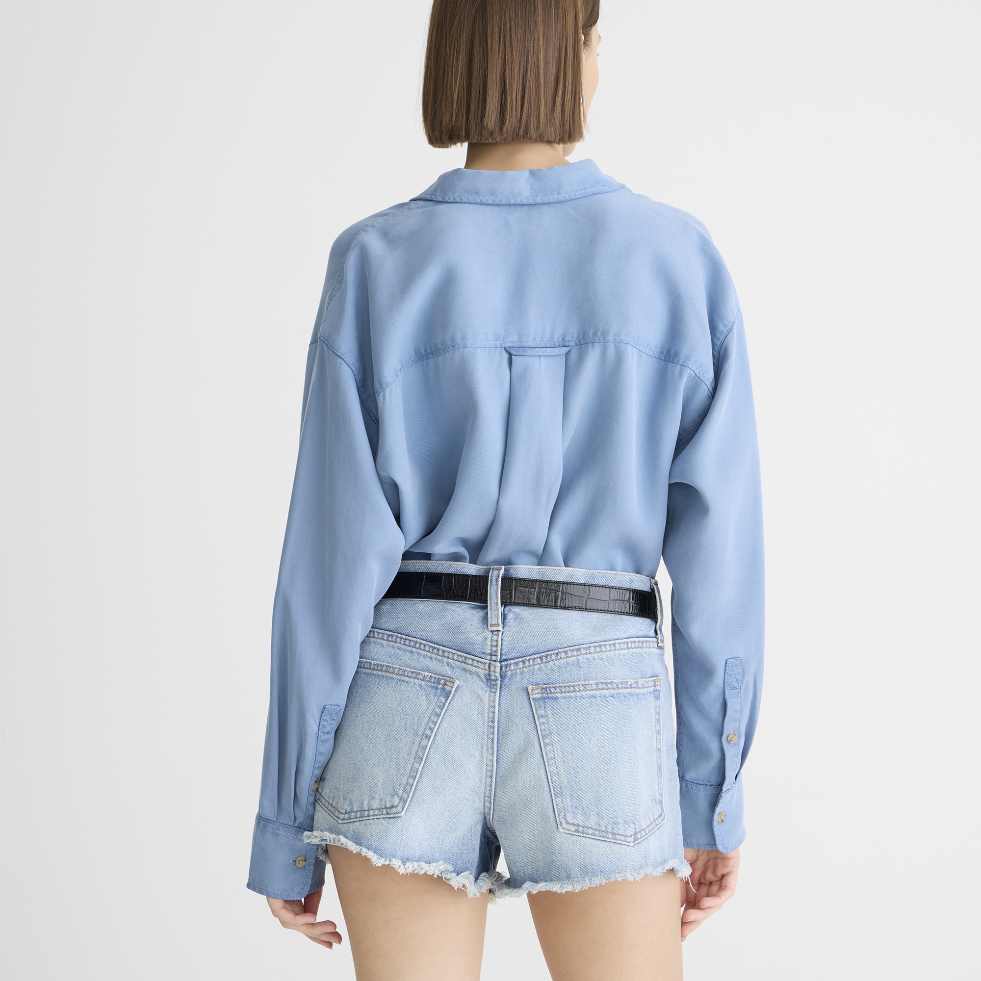 Relaxed denim short in chestnut wash - image 4
