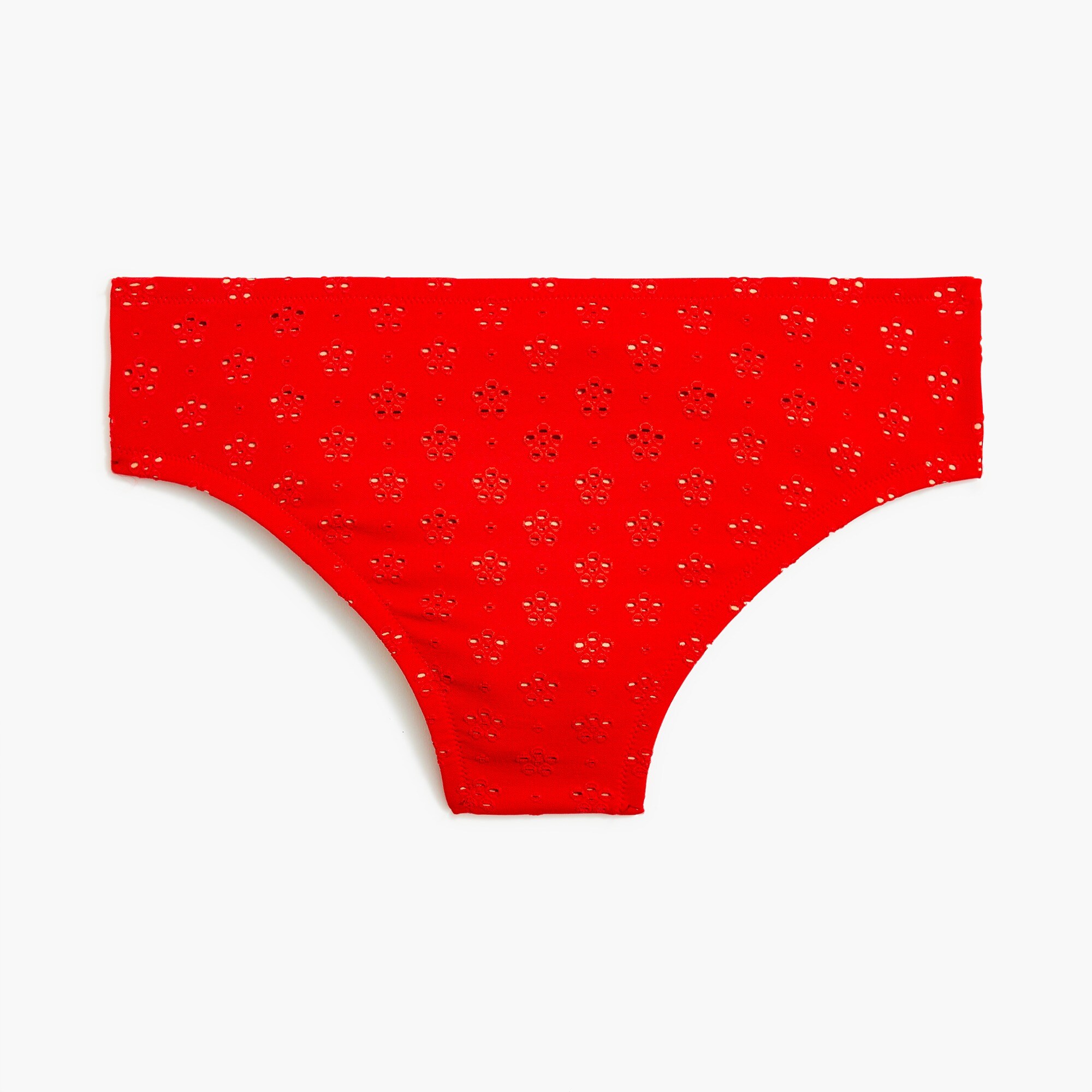 Mid-rise eyelet bikini bottom