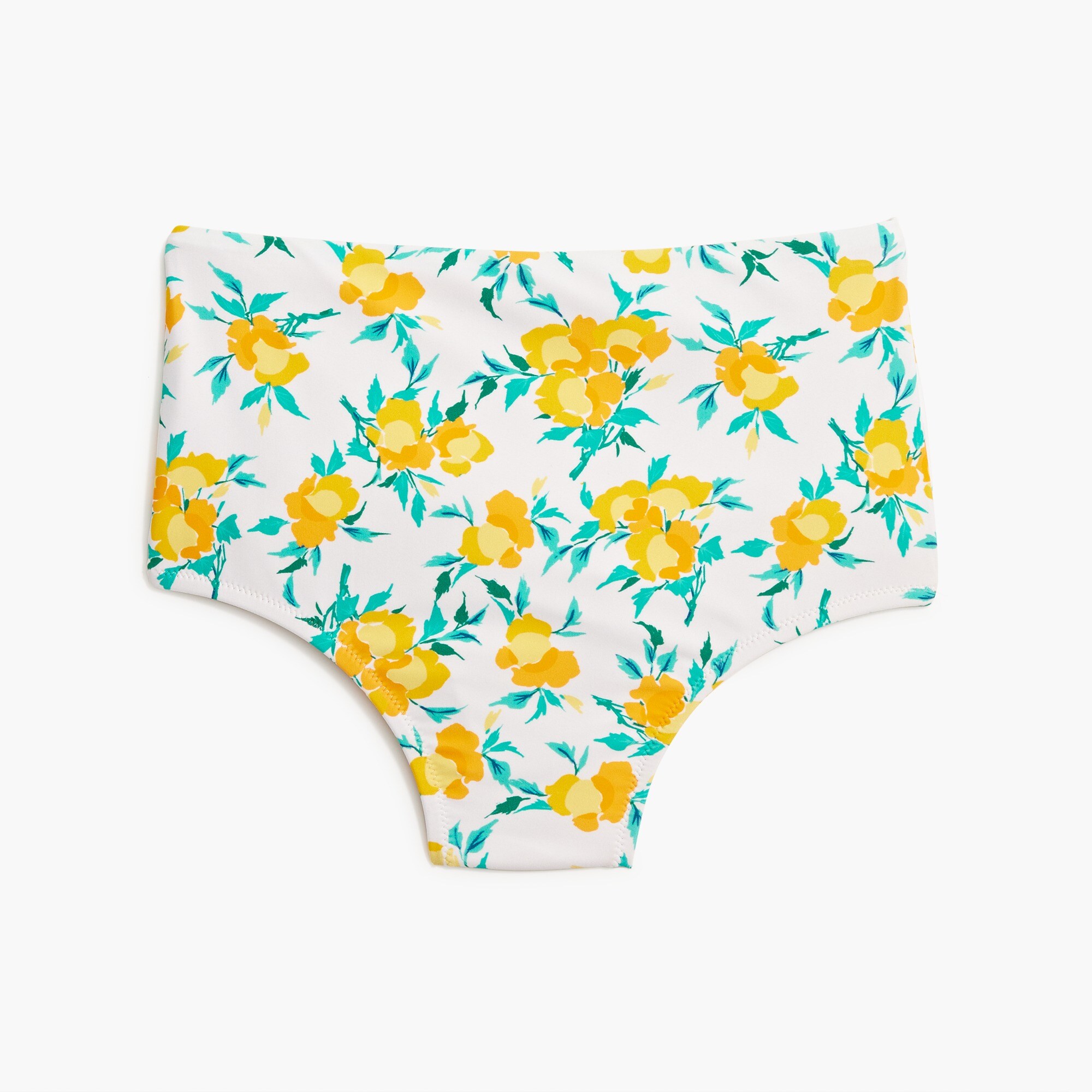 Printed high-waisted bikini bottom