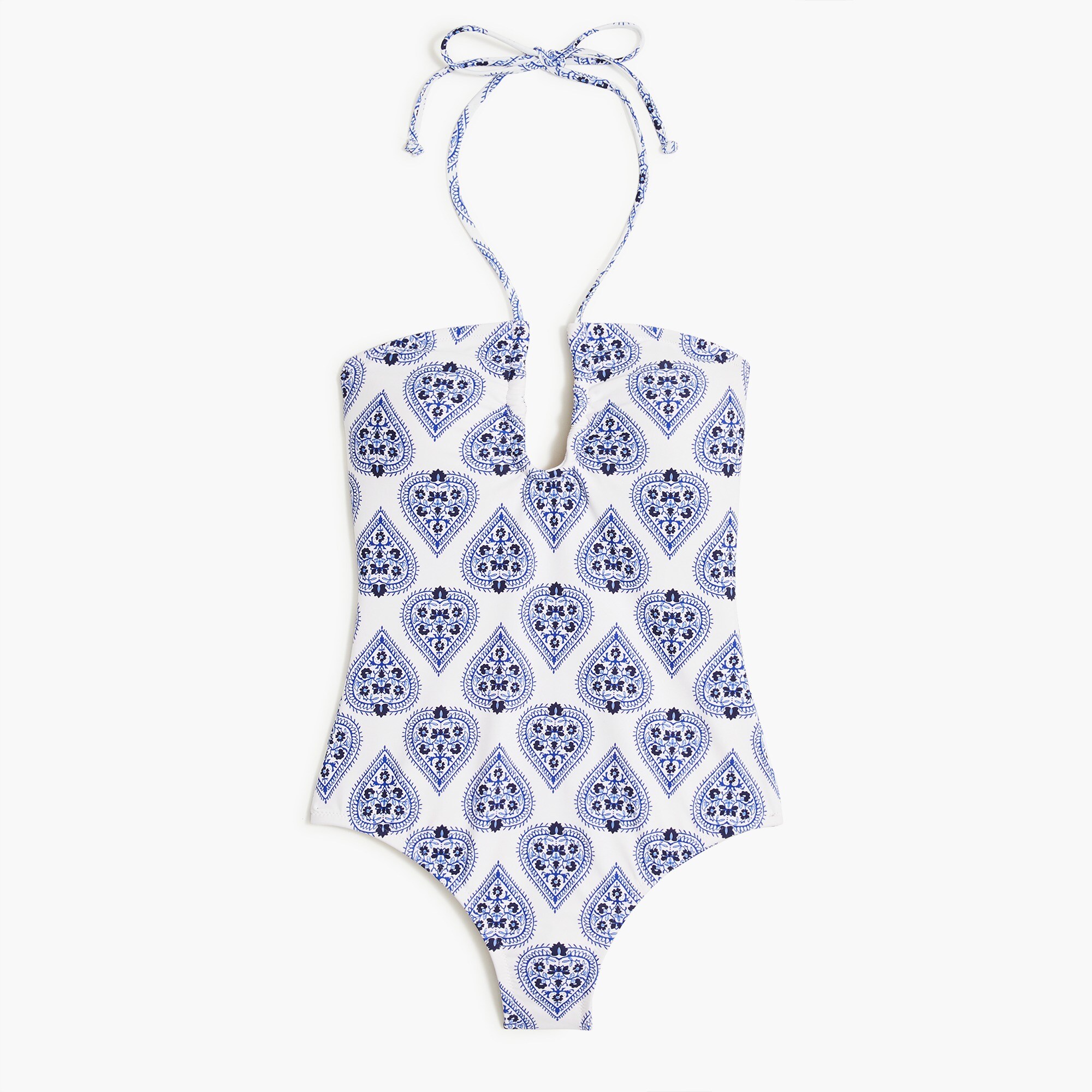 Printed cutout one-piece swimsuit