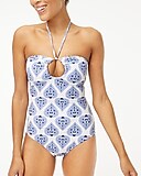 Printed cutout one-piece swimsuit