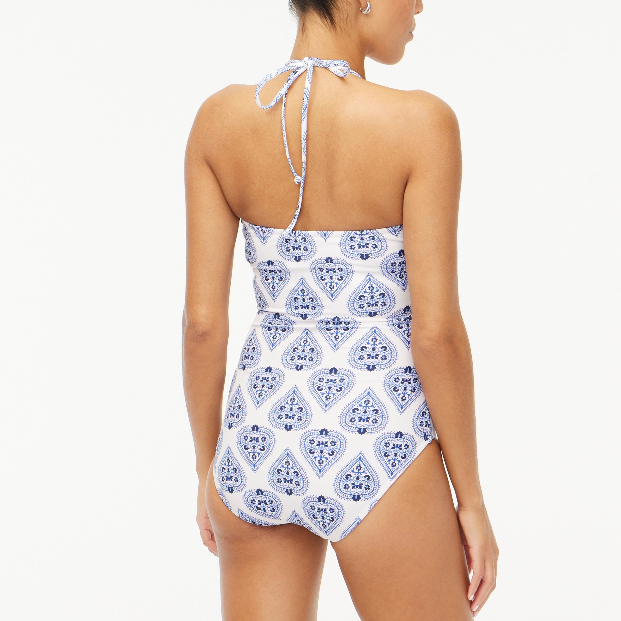 Printed cutout one-piece swimsuit