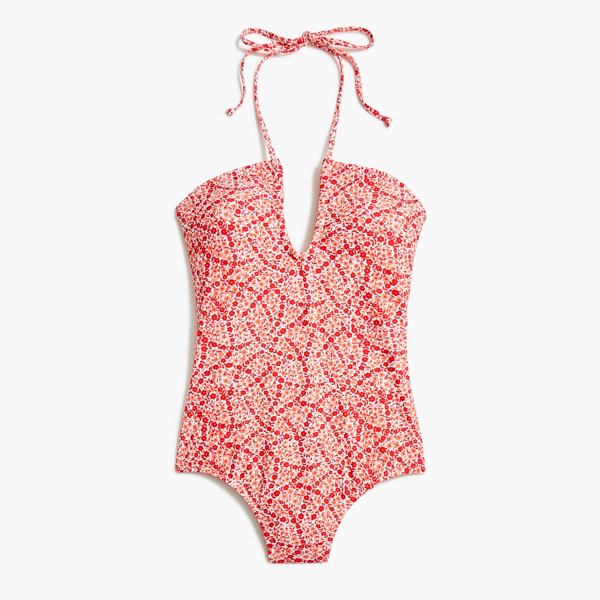 Printed one-piece keyhole swimsuit