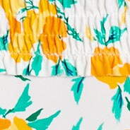 Smocked one-piece swimsuit WHITE BOLD SAFFRON 