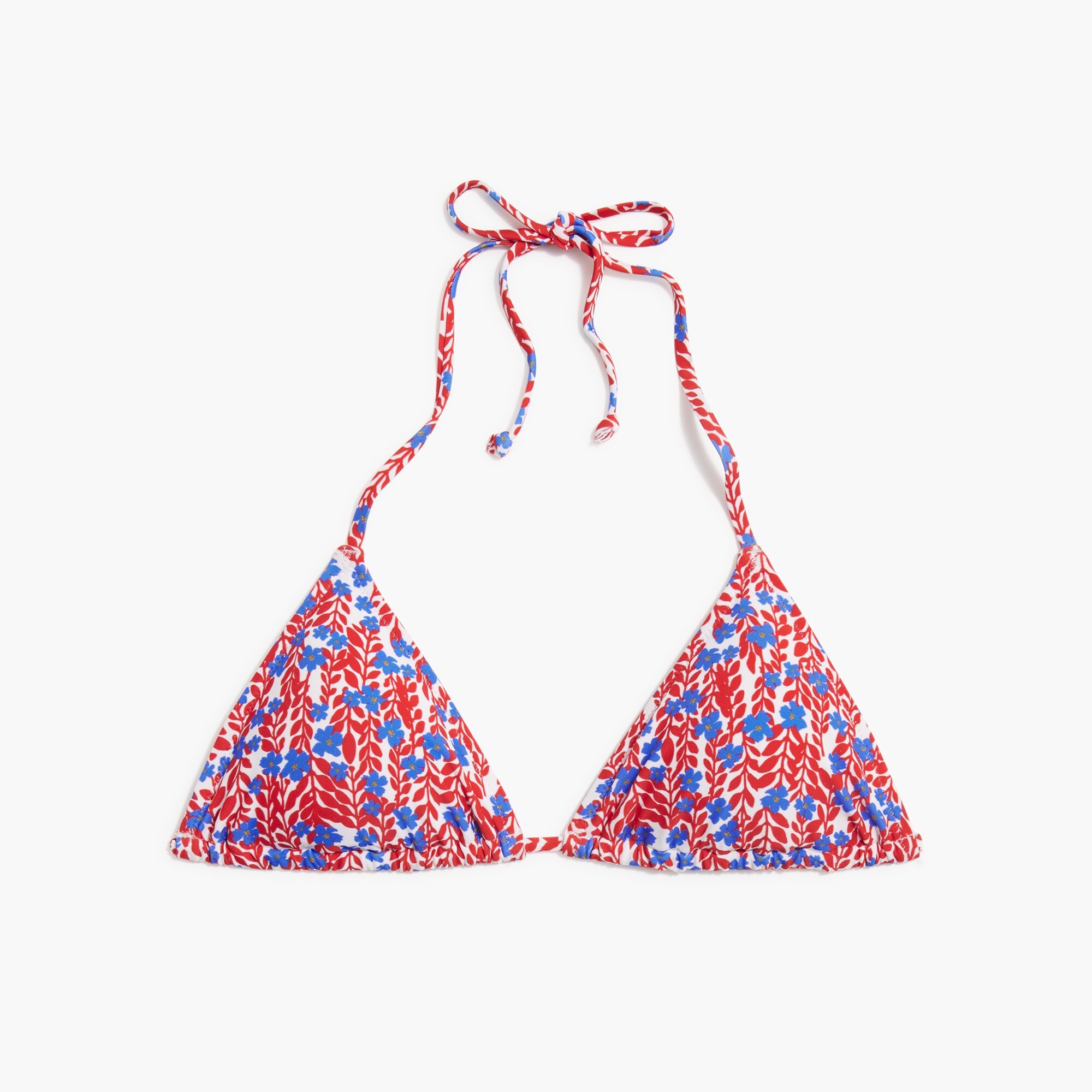 Printed string bikini top
