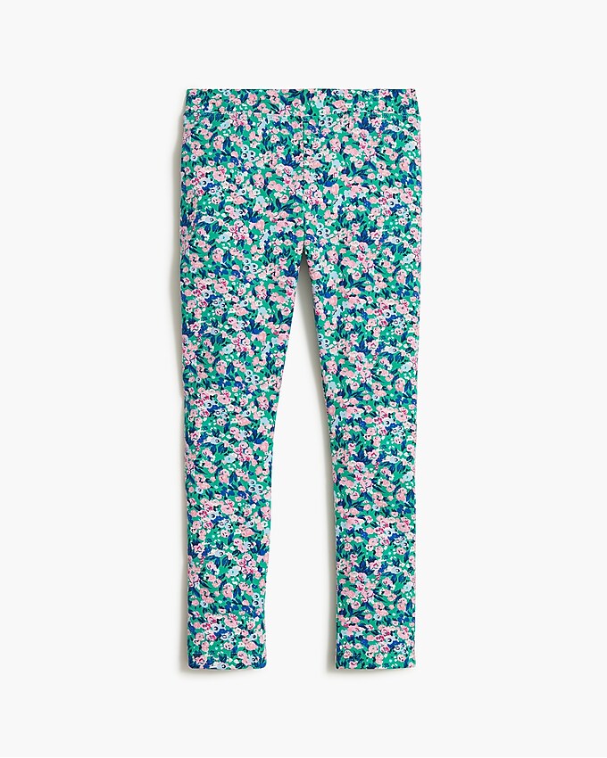 factory: girls&apos; floral leggings for girls, right side, view zoomed