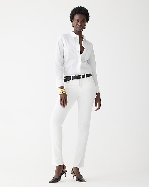  Petite 10&quot; vintage slim-straight jean in white wash