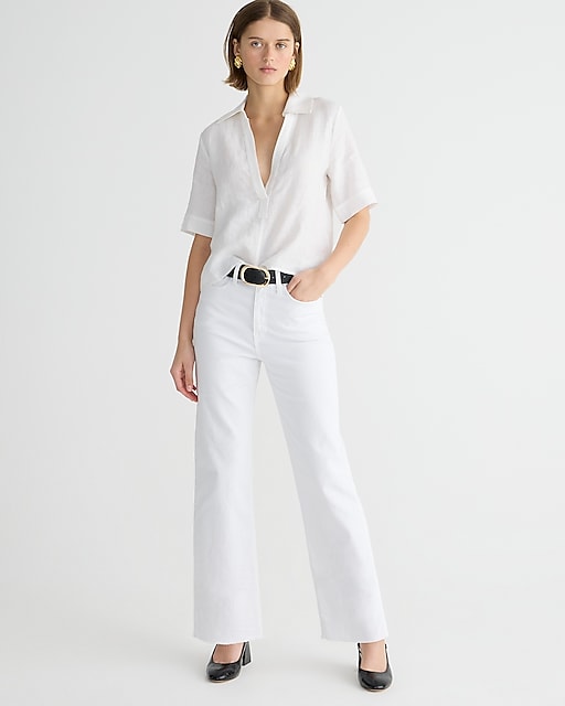 womens Slim wide-leg jean in white