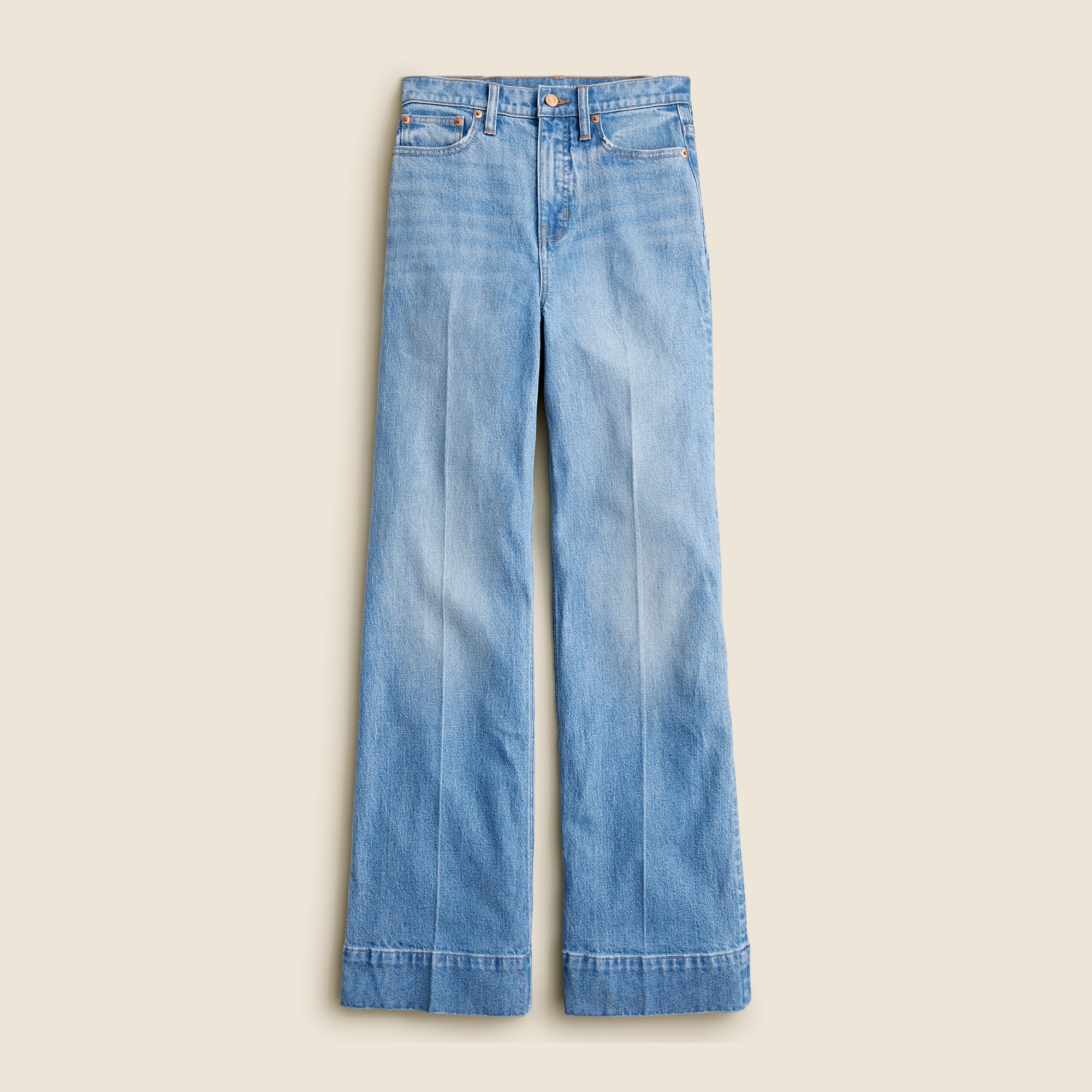 J.Crew: Denim Trouser In Chambray Blue Wash For Women