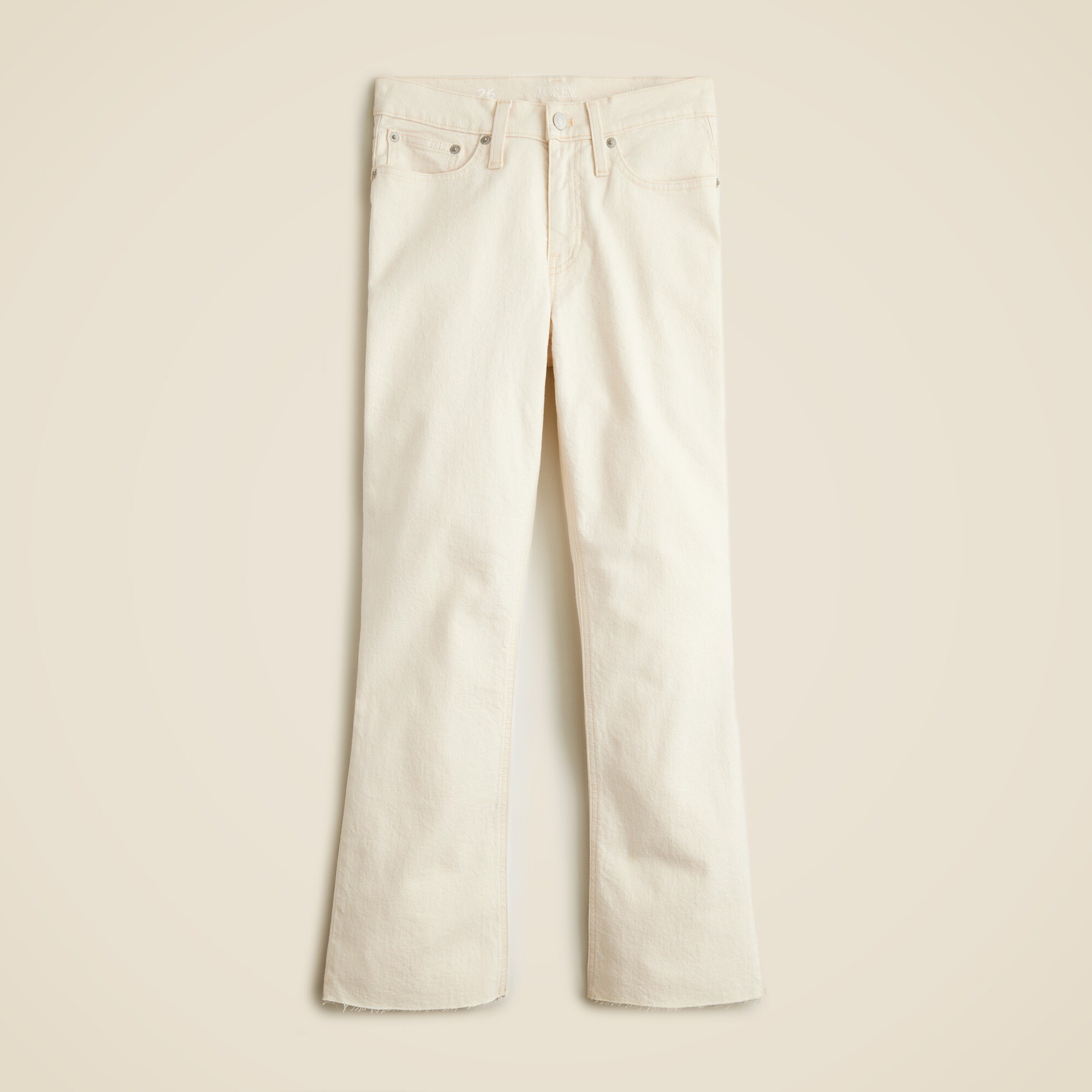 9" demi-boot crop jean in Ecru wash