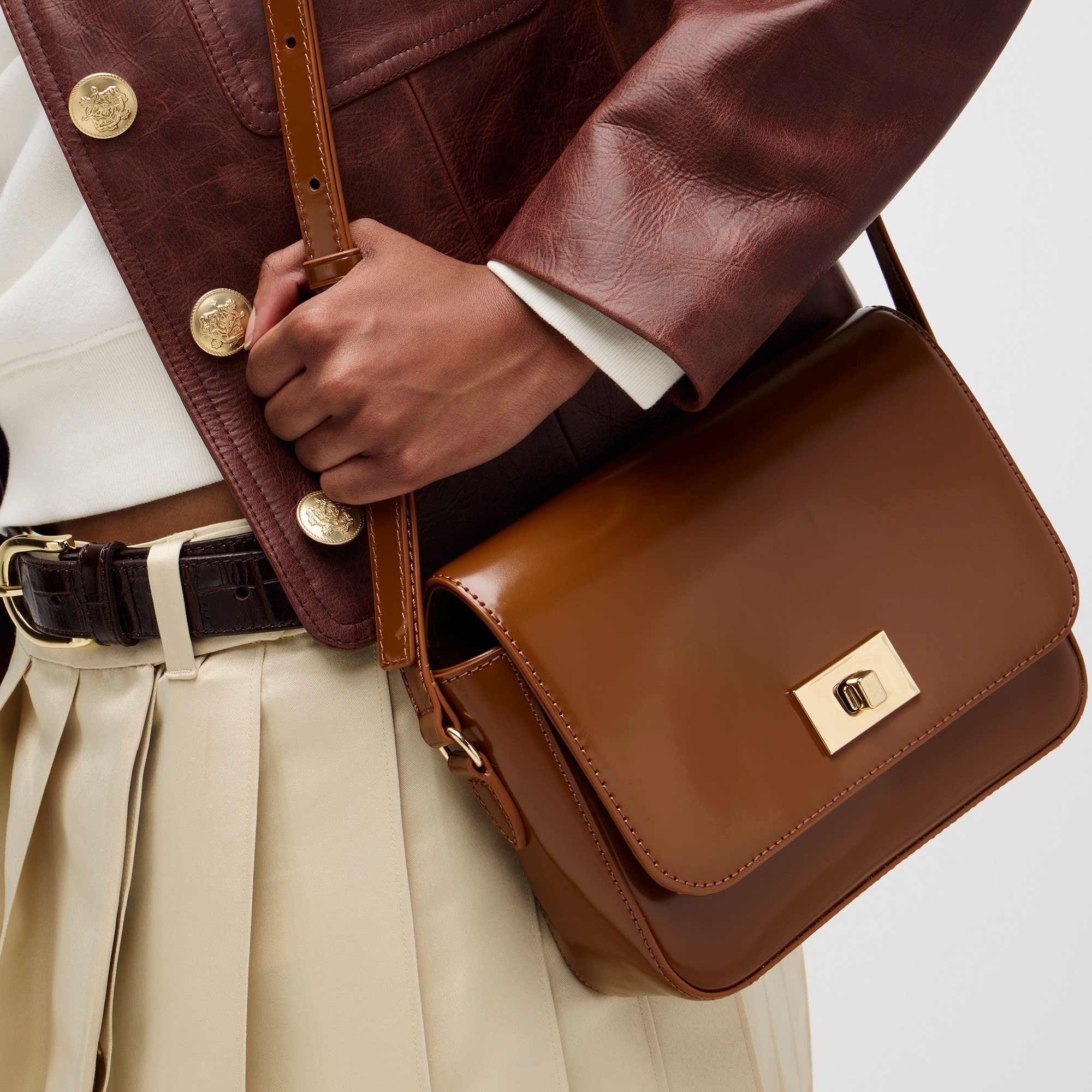 womens Edie crossbody bag in Italian leather