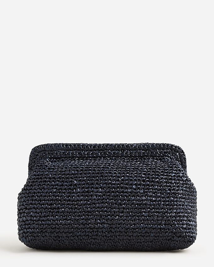 j.crew: portofino hand-knotted faux-raffia clutch for women, right side, view zoomed