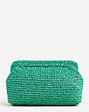 Portofino hand-knotted raffia clutch