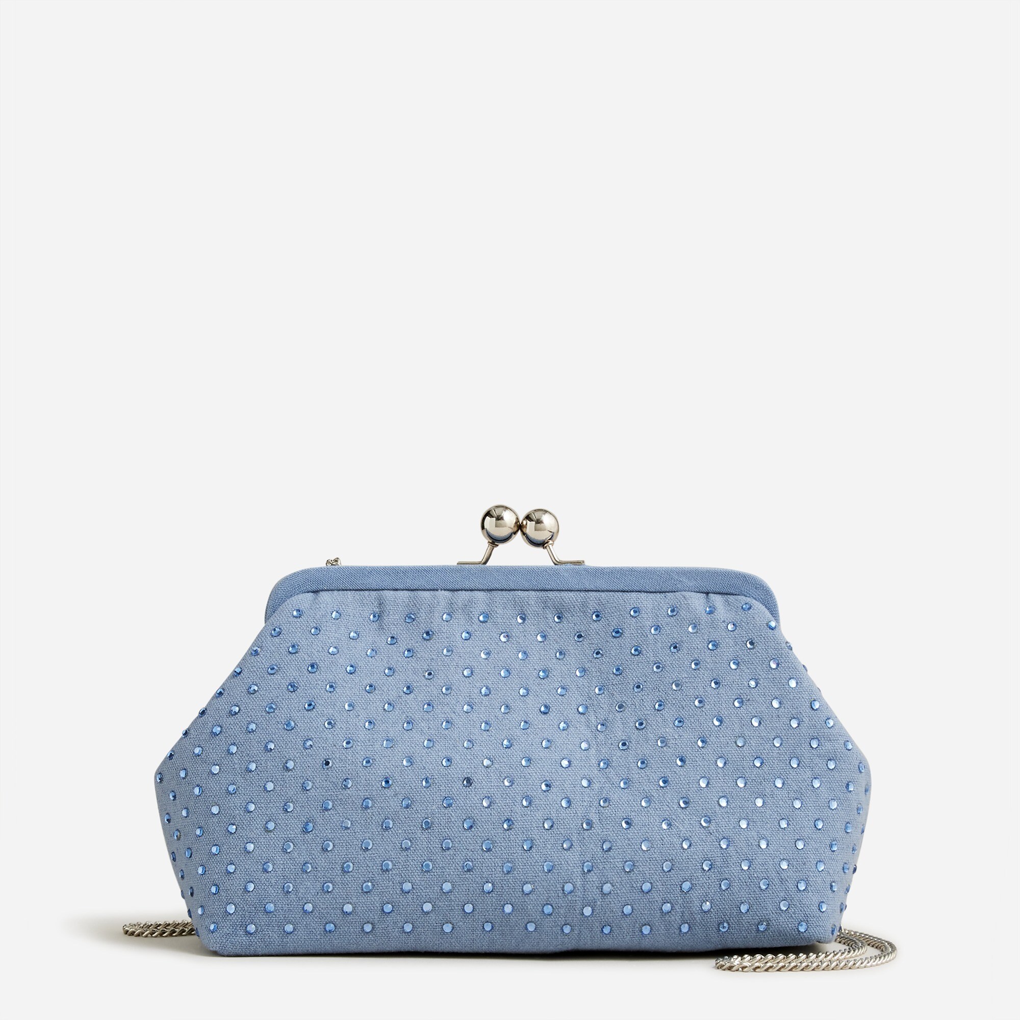 J.Crew: Canvas Clutch With Crystals For Women