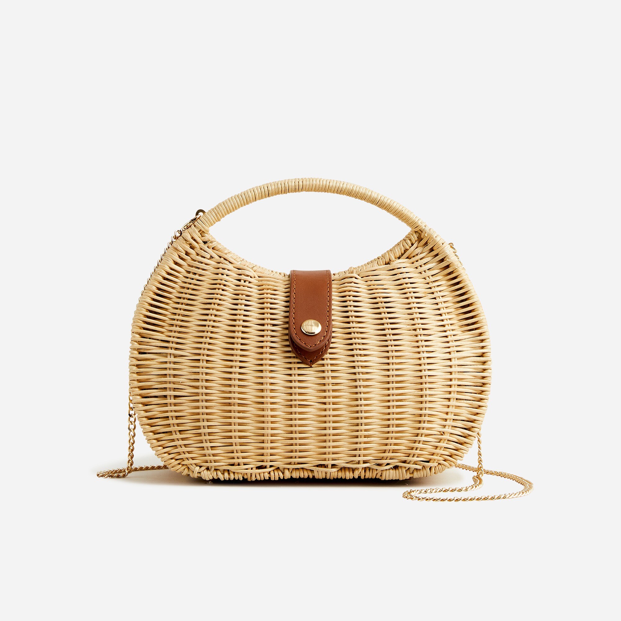 J.Crew: Semi-circle Rattan Clutch For Women