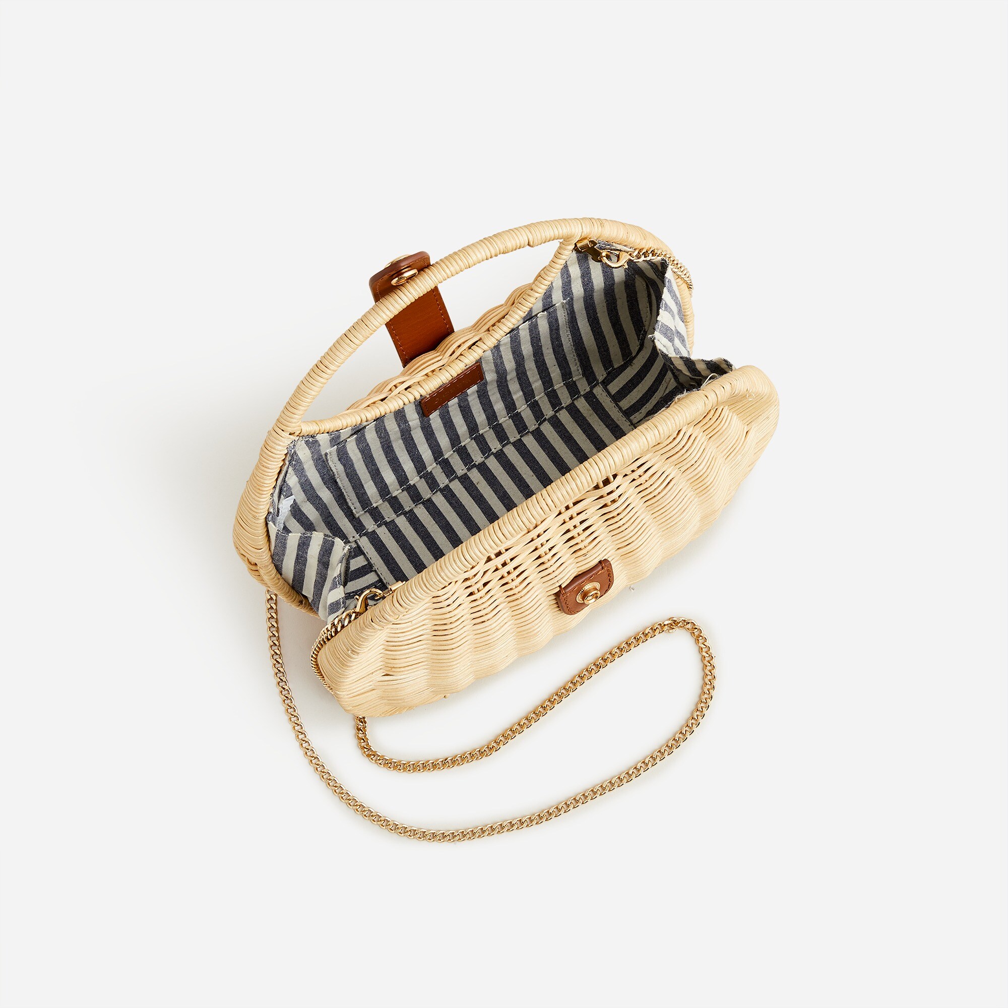 Semi-circle rattan clutch