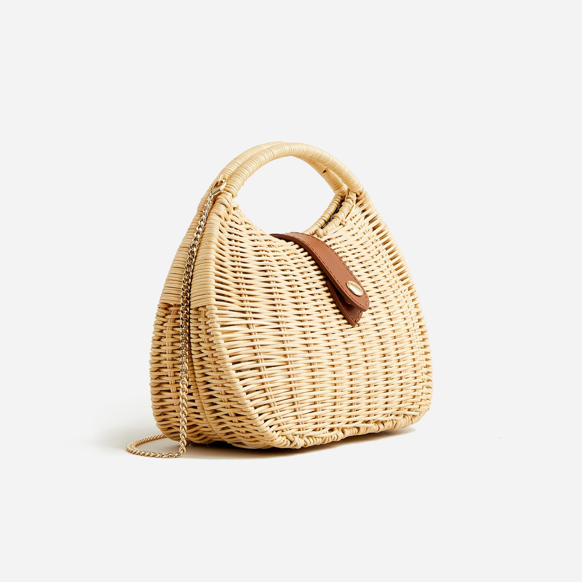 Semi-circle rattan clutch