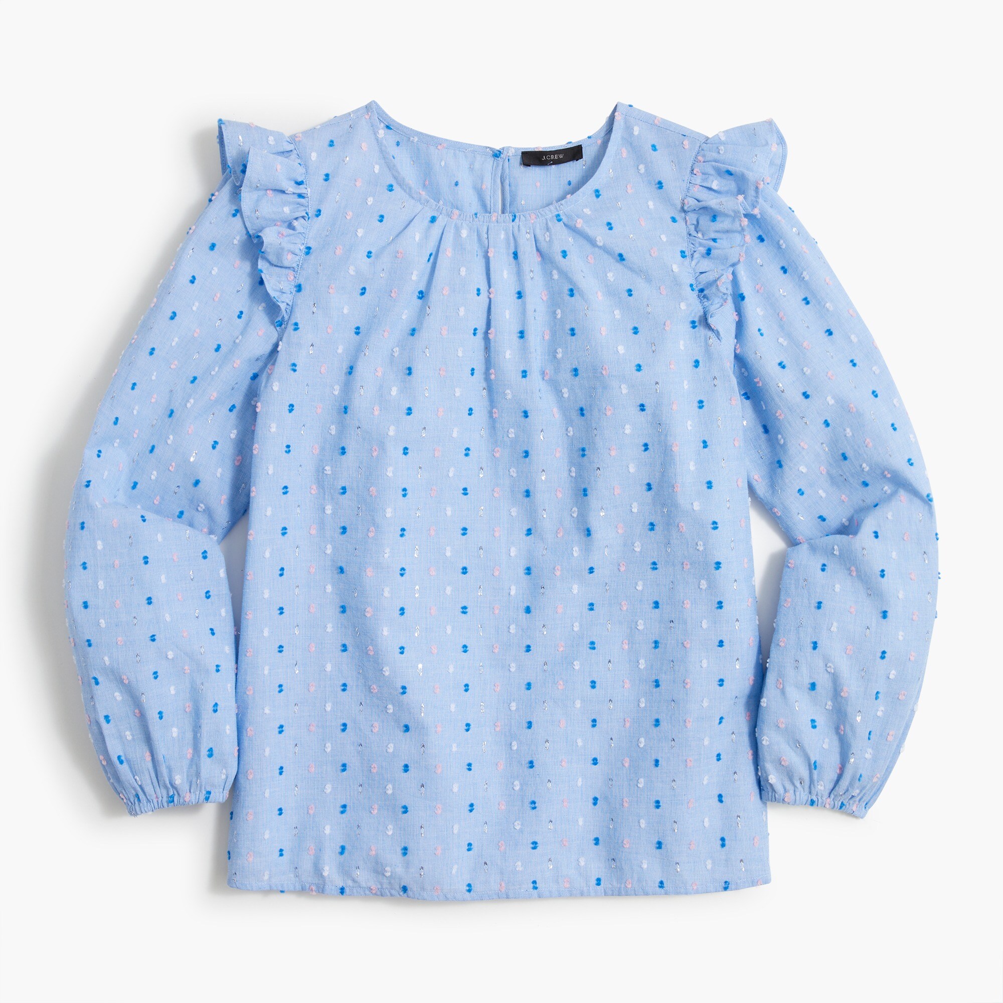 Long-sleeve ruffle top