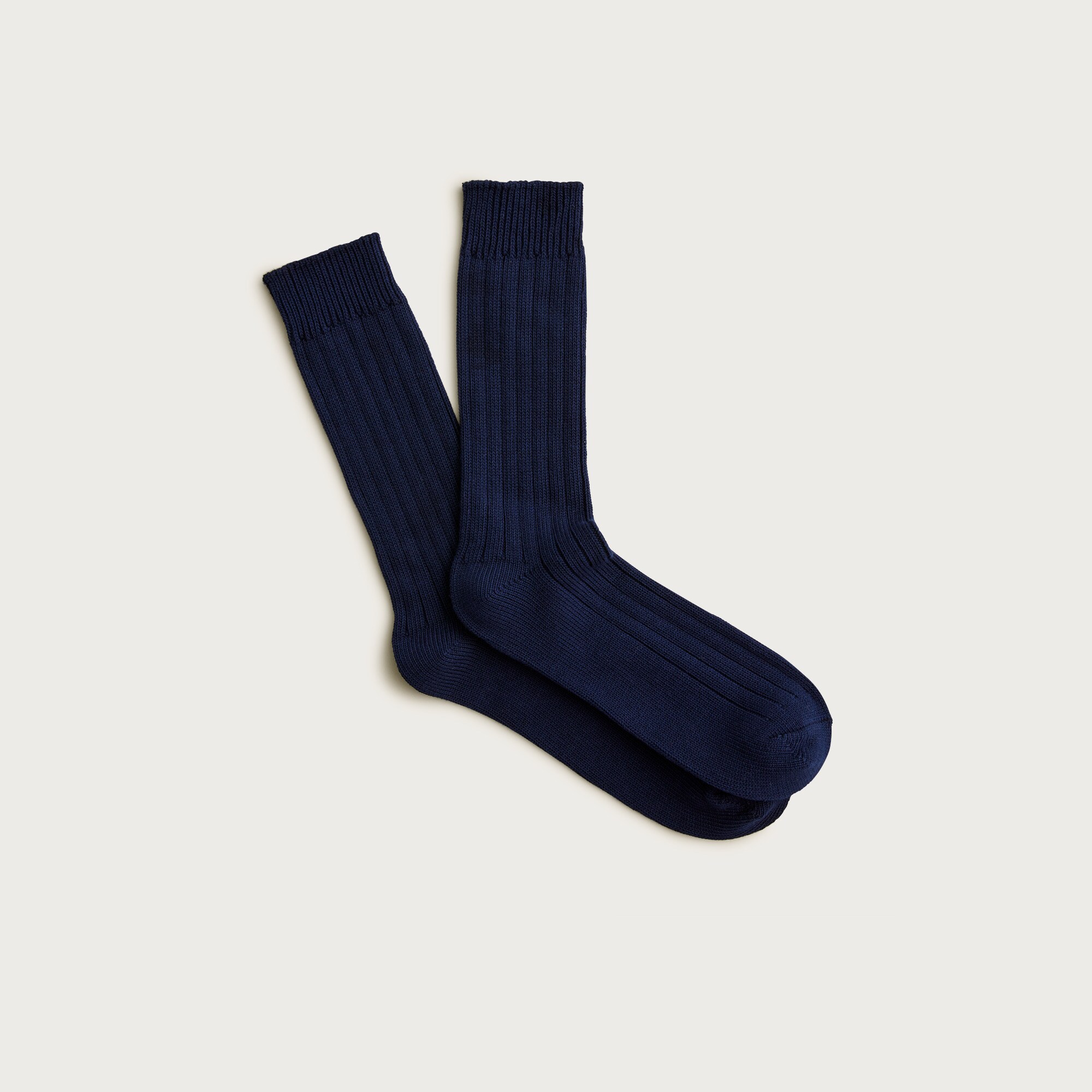 Ribbed cotton-blend socks