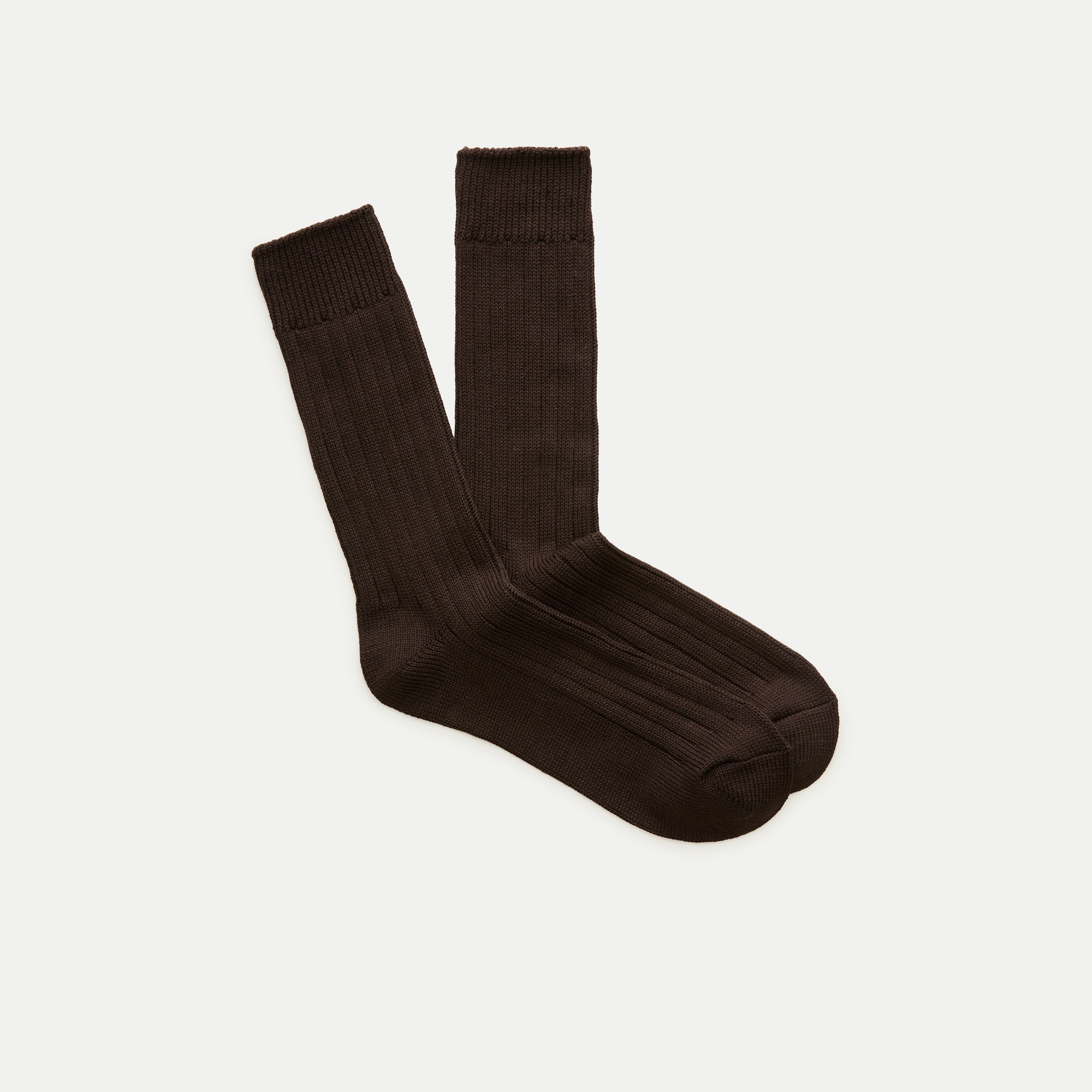 Ribbed cotton-blend socks