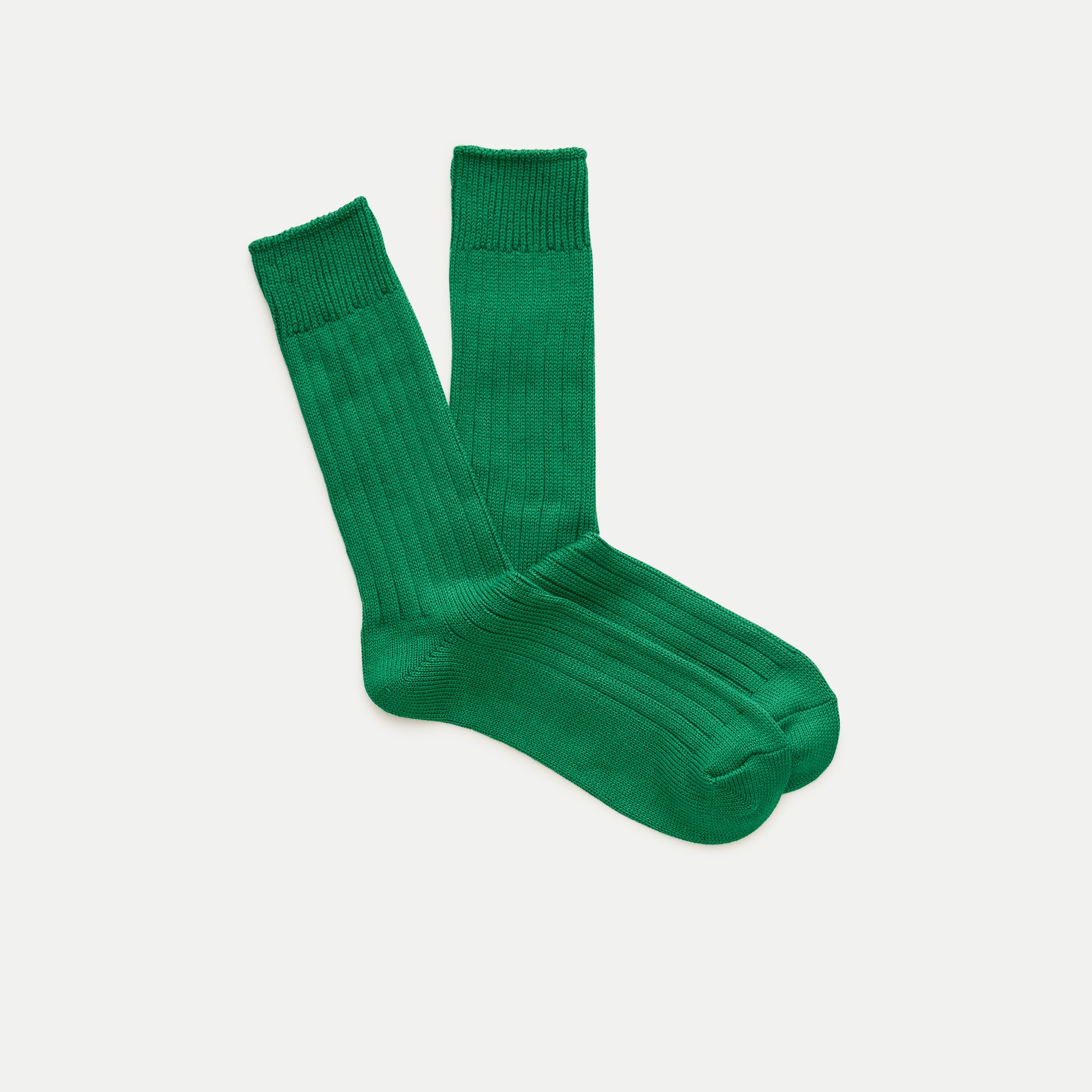 Ribbed cotton-blend socks